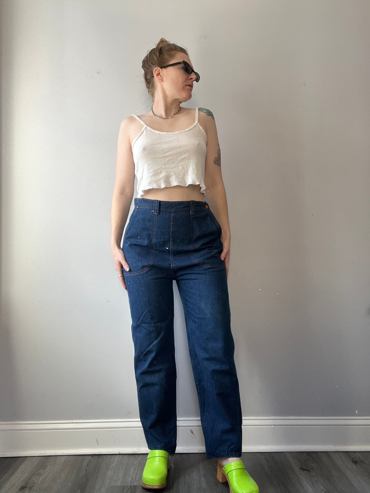 Vintage 1950s Side Zip Jeans 29”