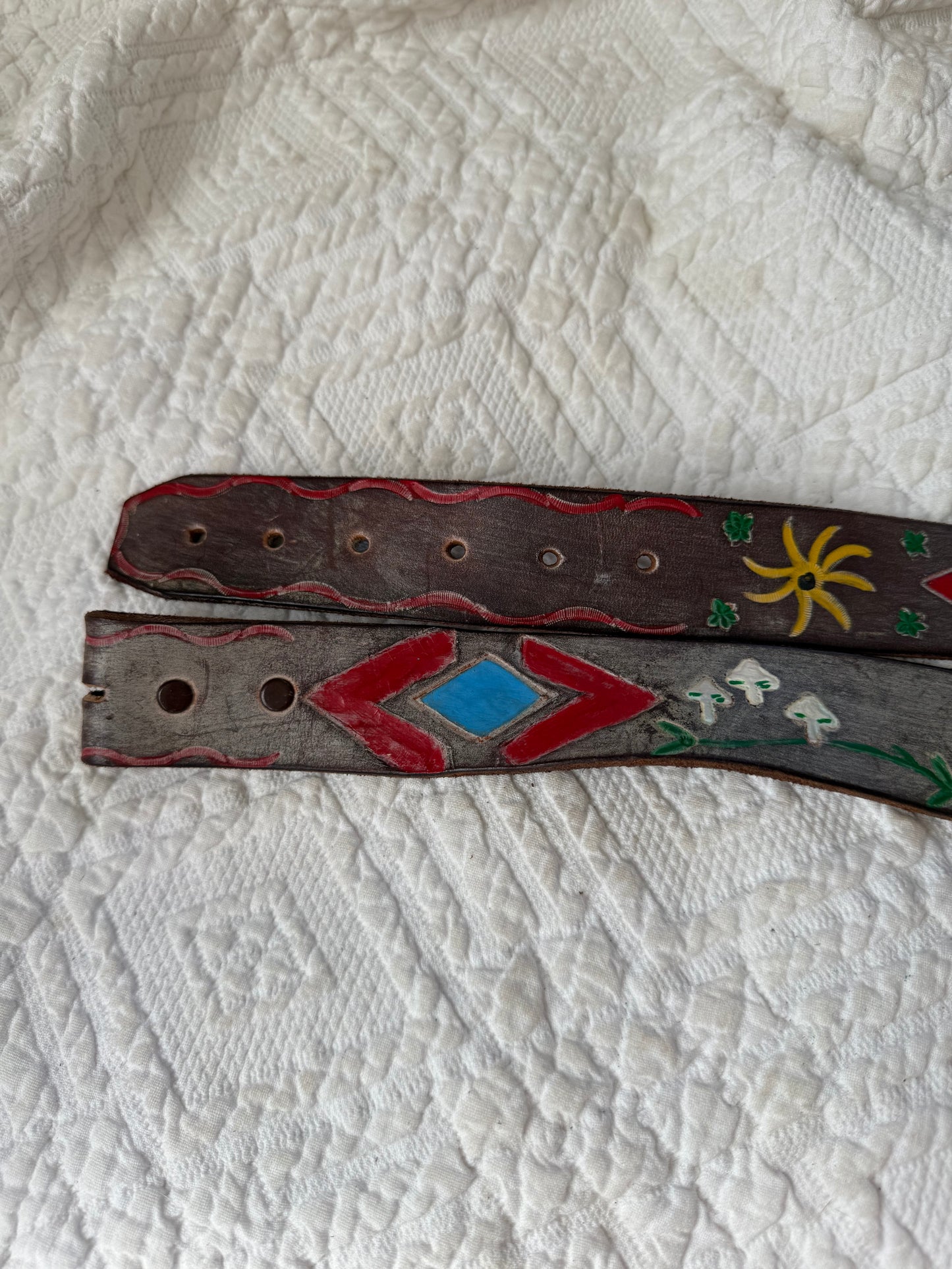 1970s Mushroom Leather Belt