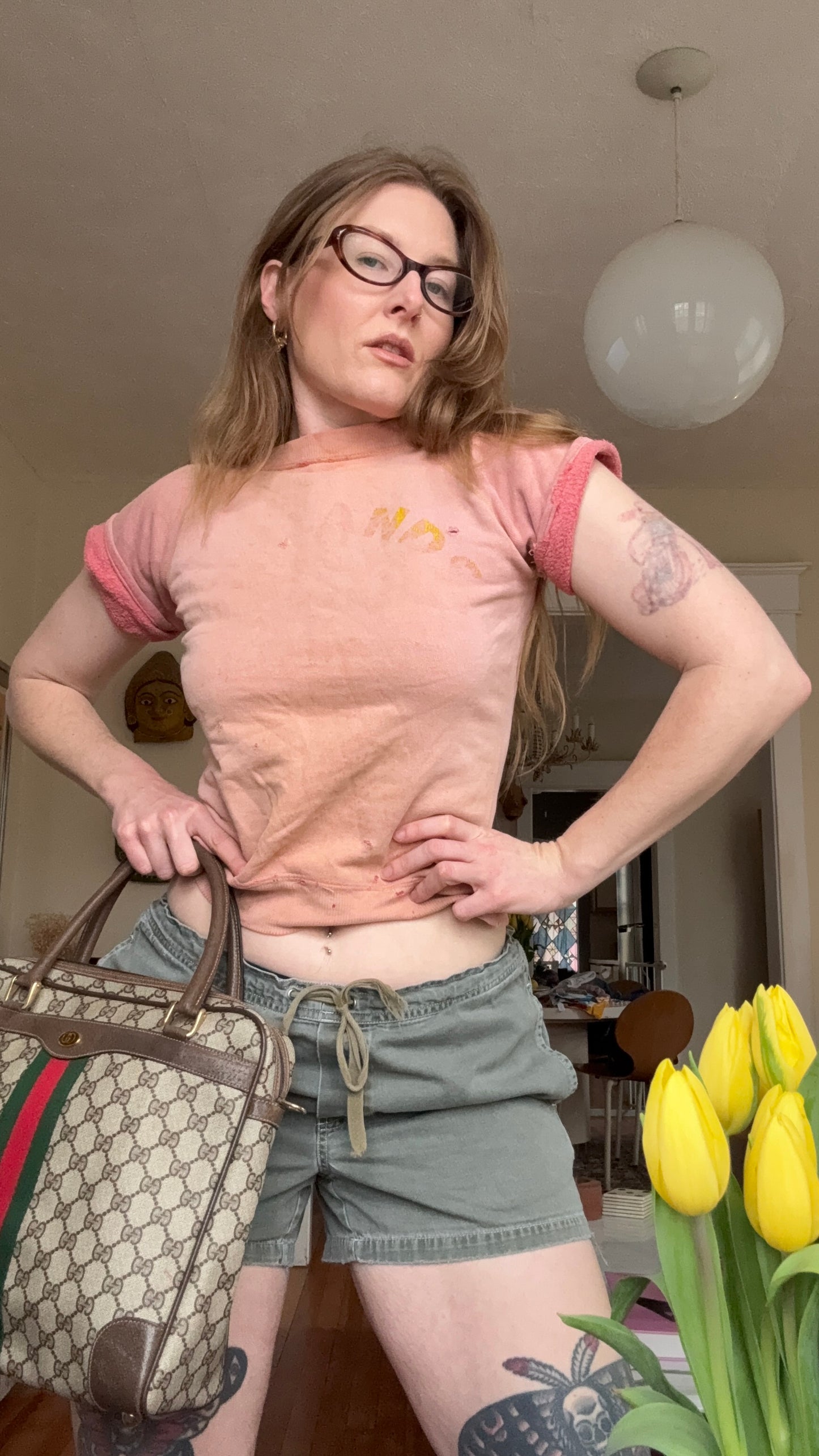 1950s Faded Peachy Crewneck 1/2
