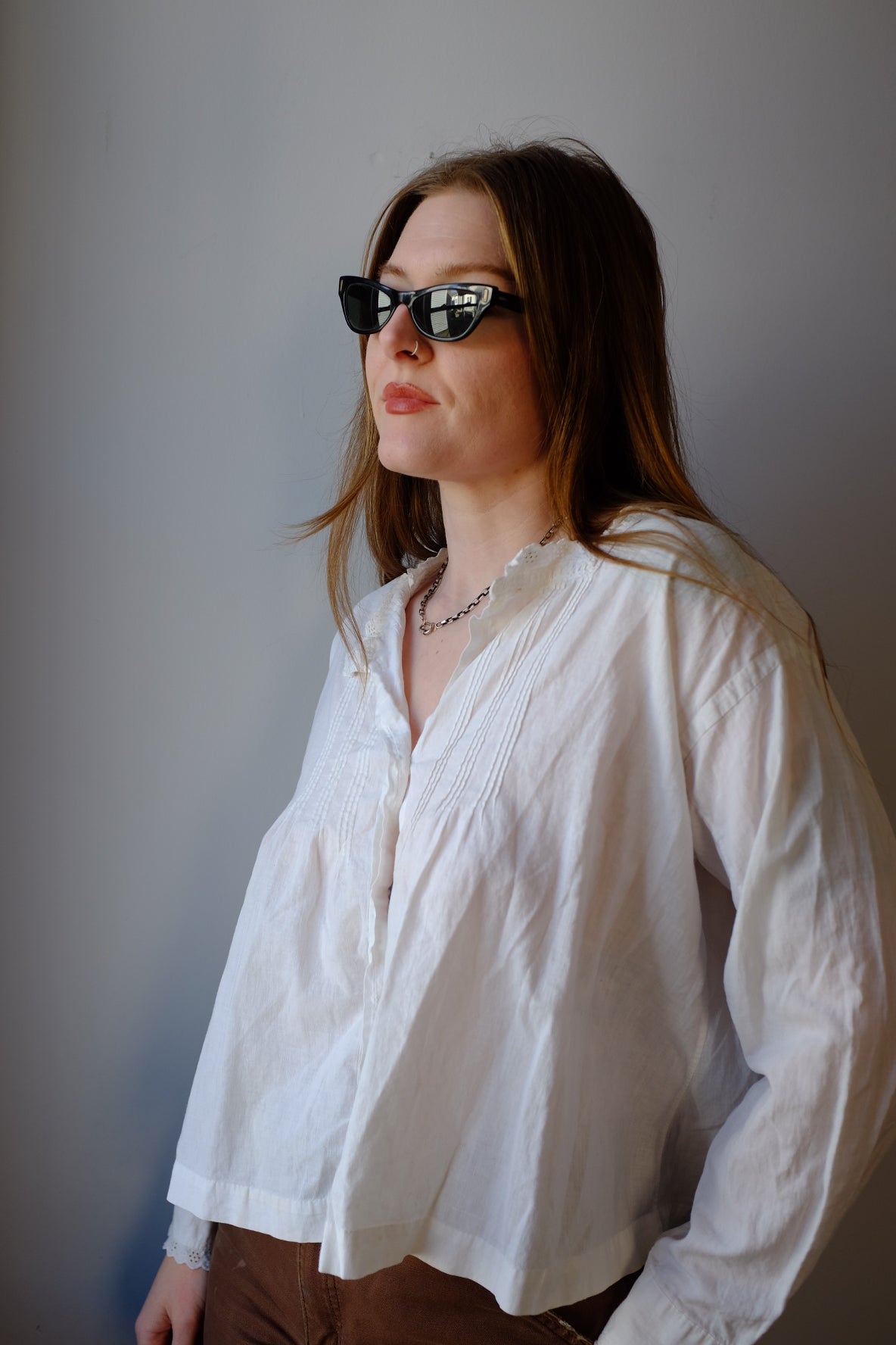 1900s White Cotton Victorian Blouse