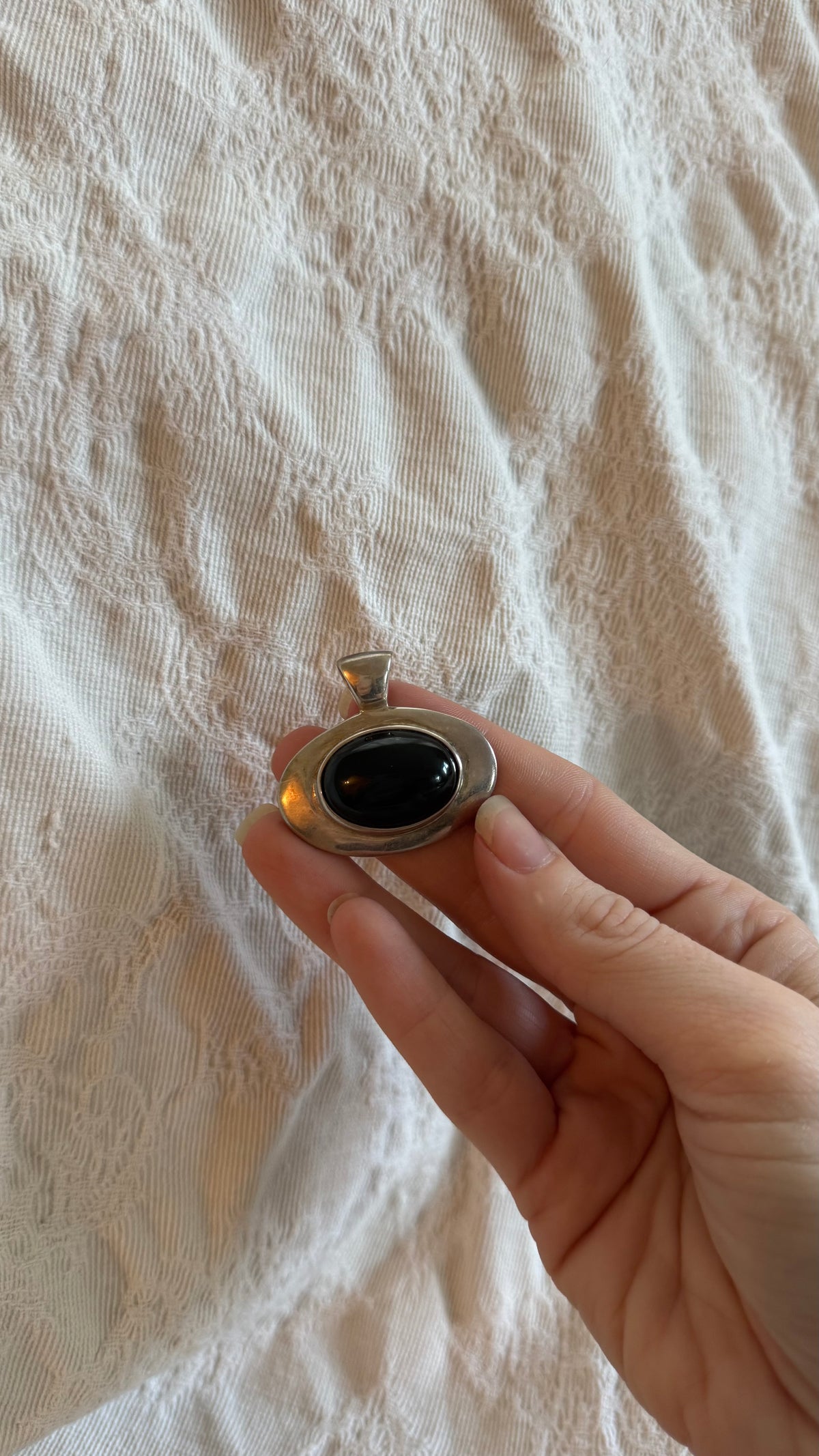 925 Silver Earrings & Large Pendant & Onyx