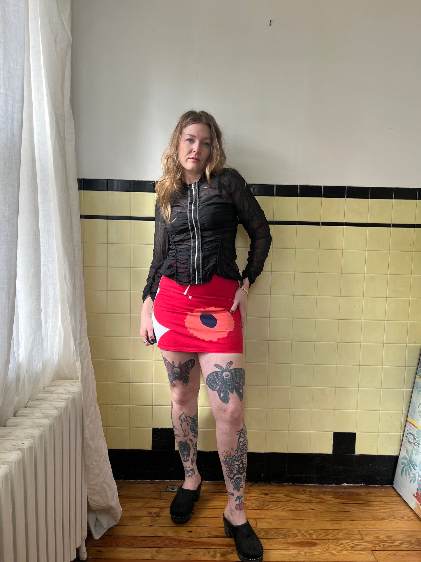 1990s/Y2K Marimekko Cotton Mini Skirt S/M