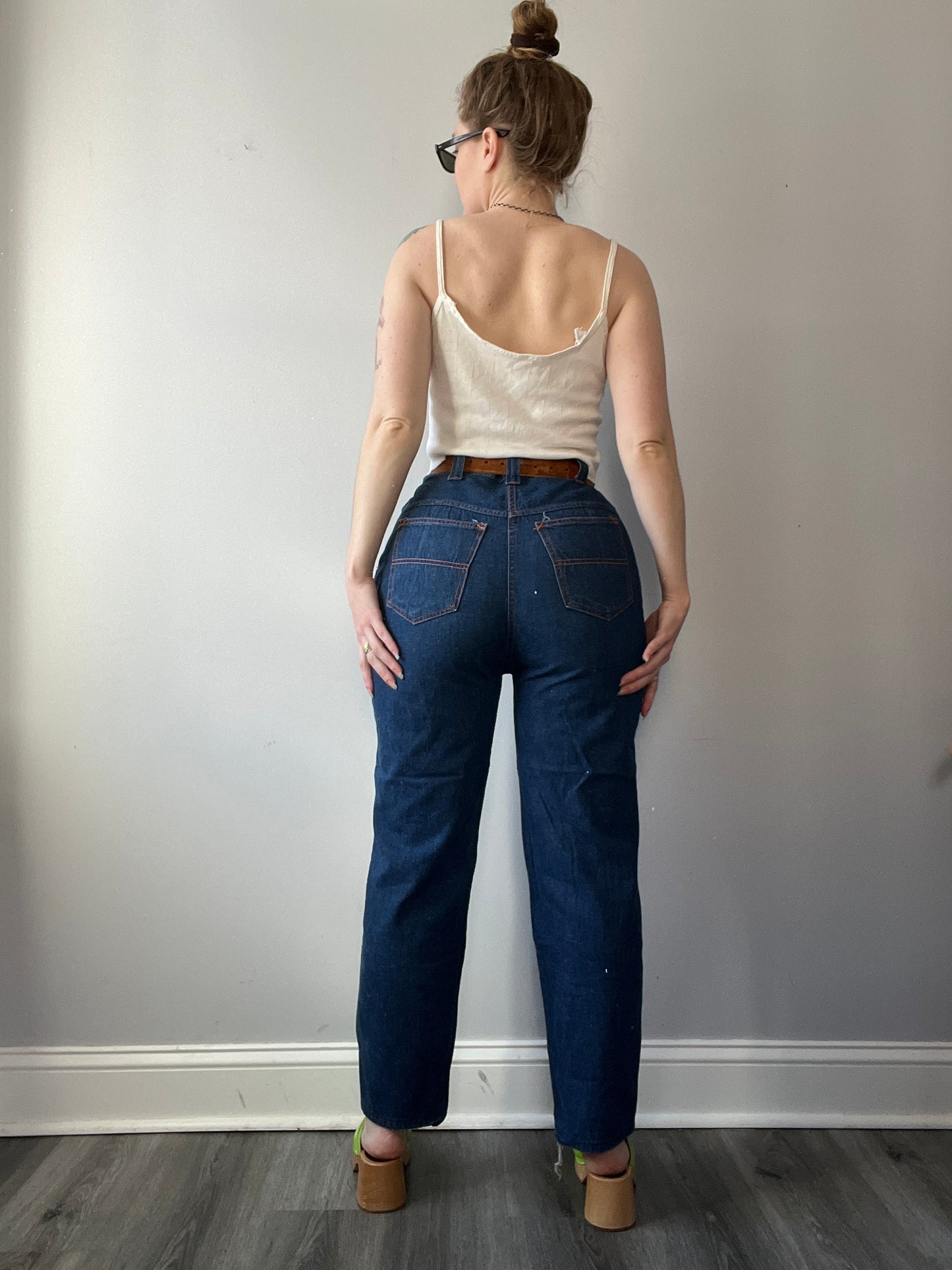 Vintage 1950s Side Zip Jeans 29”