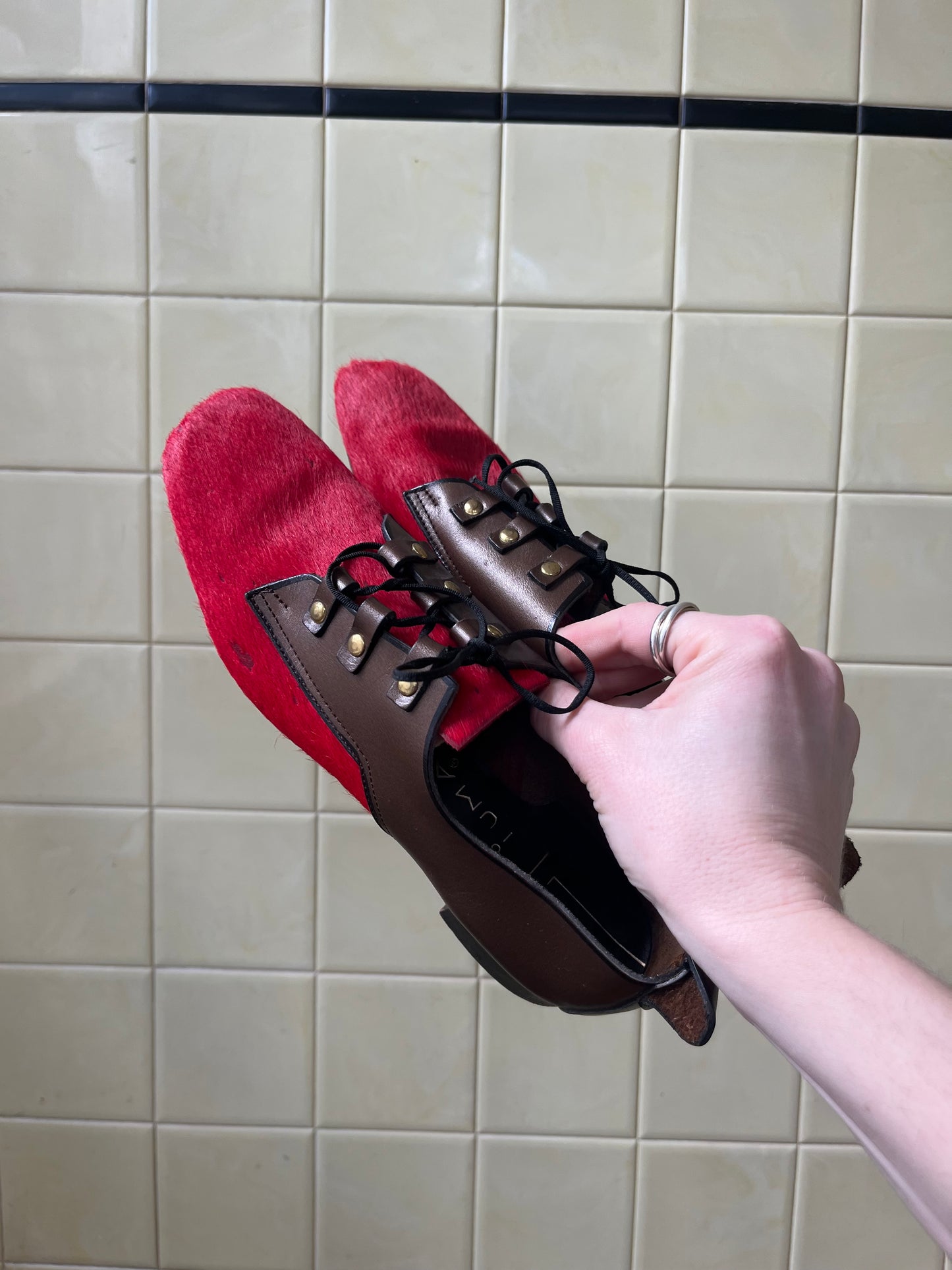 1970s Beehive Brand Hair on Hide Shoes Size 7