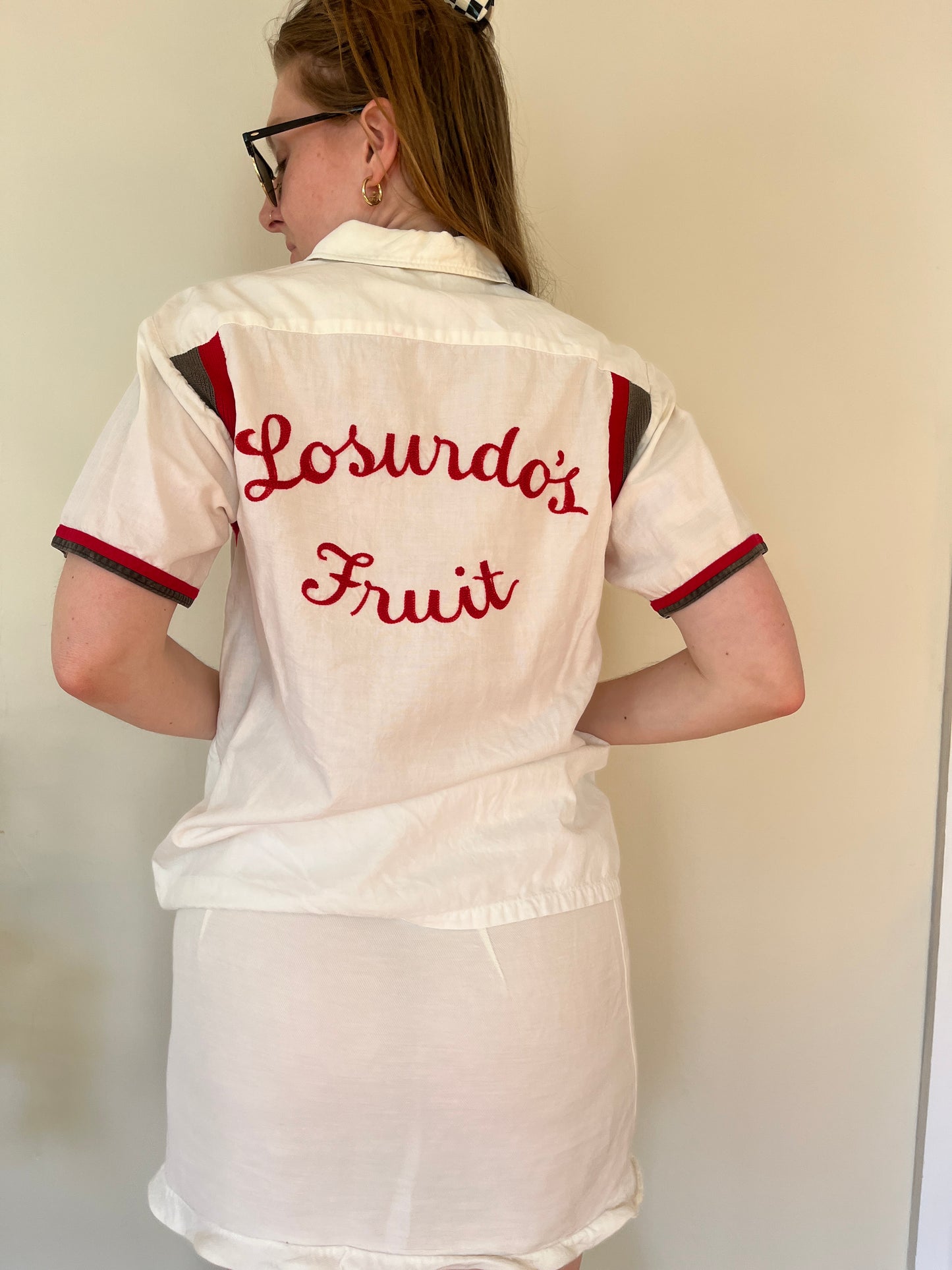 Vintage 1950s 1960s Bowling Tee Losurdo's Fruit Chainstitched