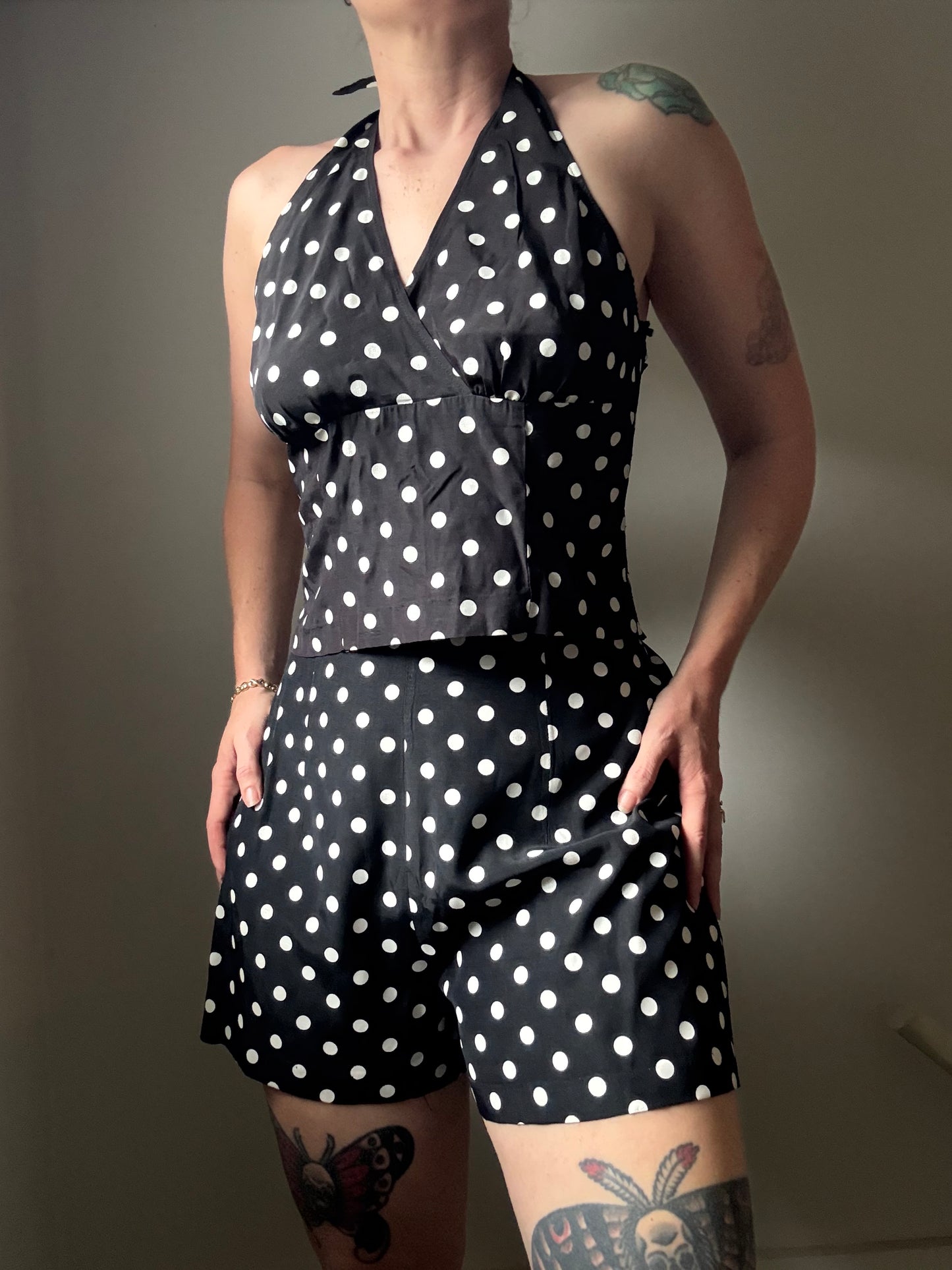 2 Piece Rayon Polka Dot Set
