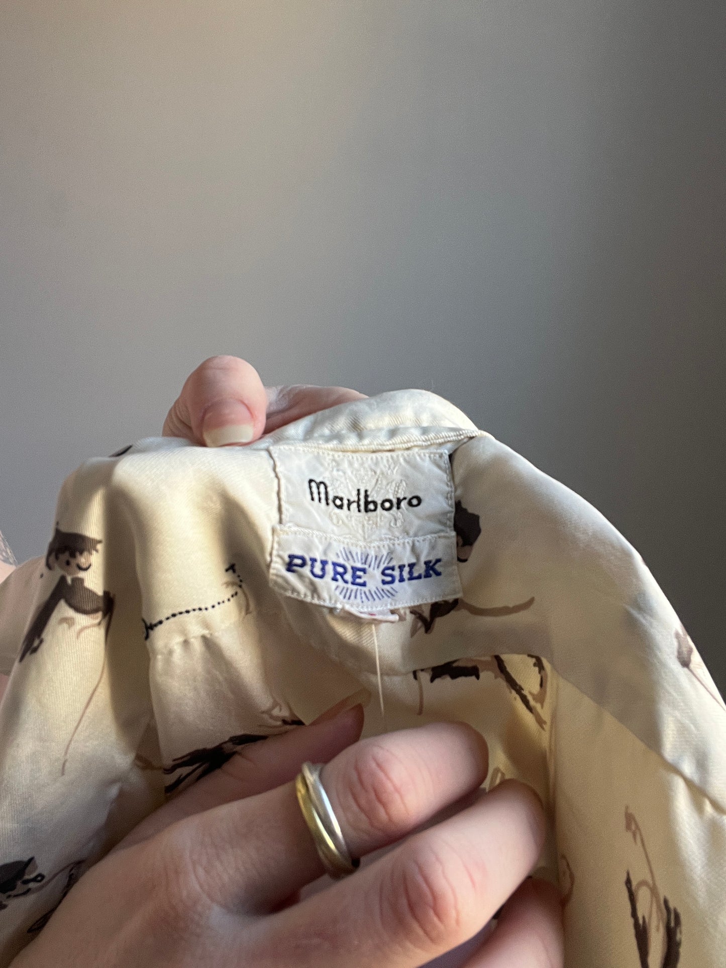 1940s Silk Monkey Blouse