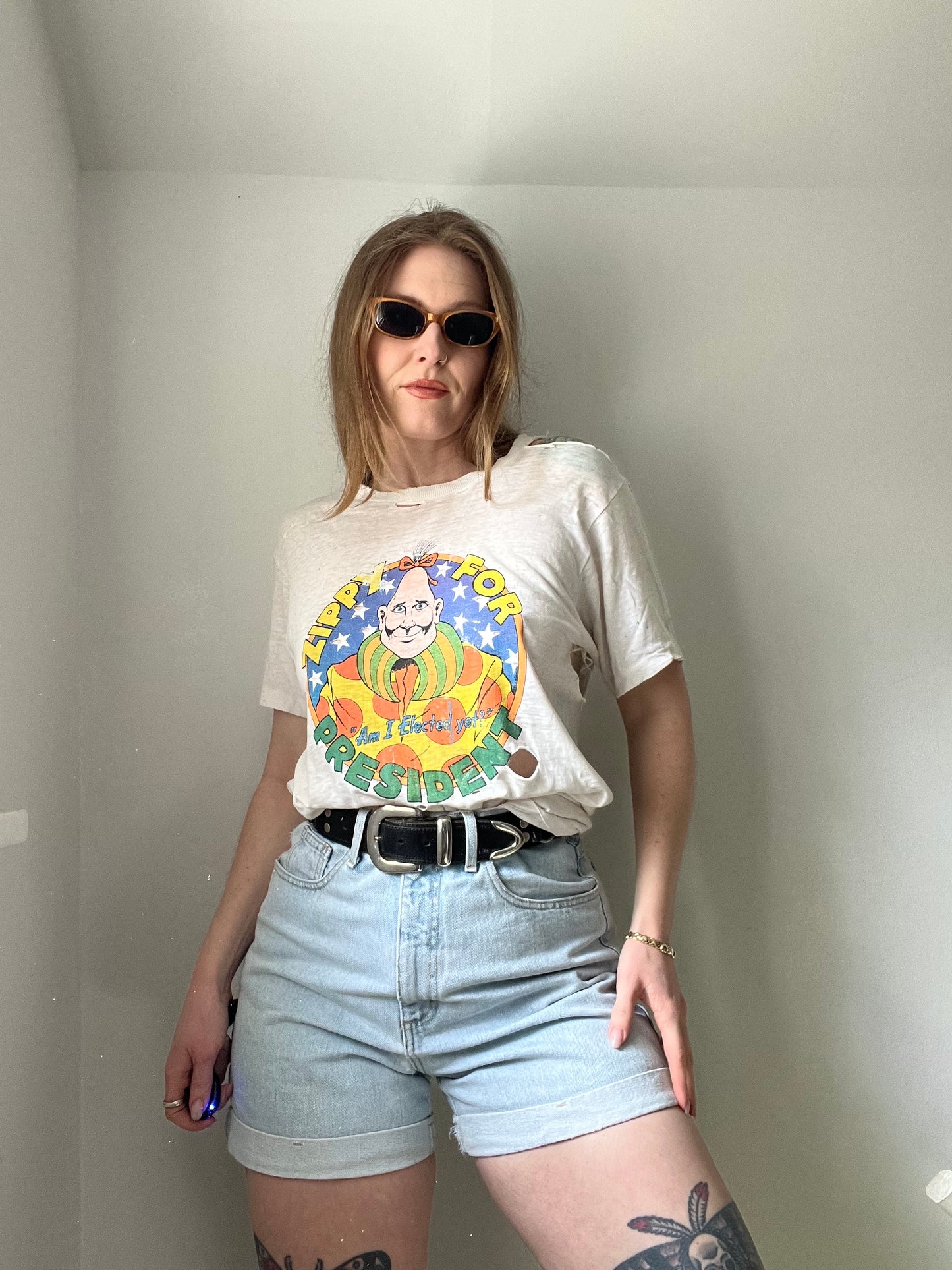 1970s/1980s Zippy for President Thrashed Tee M/L