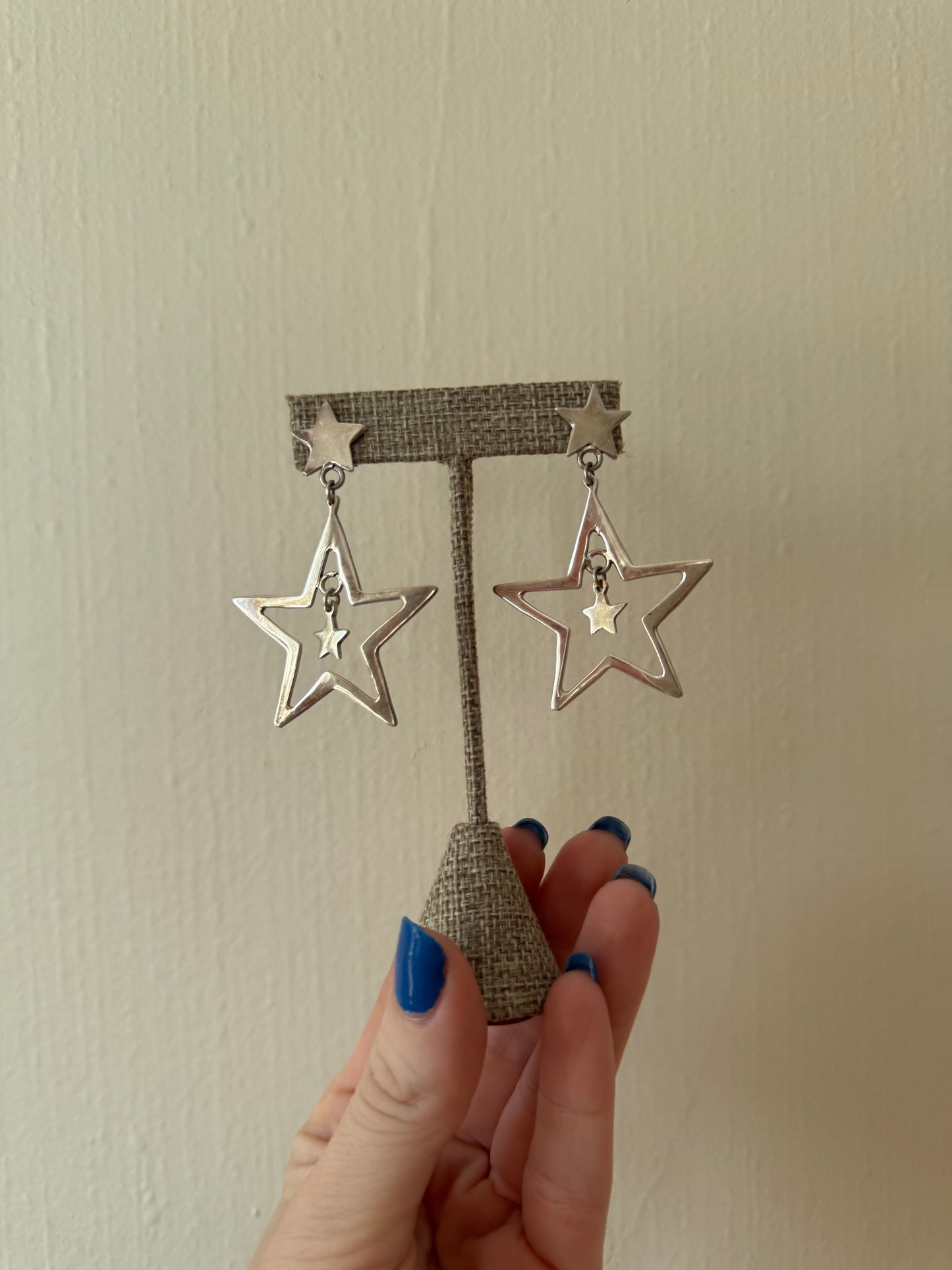 Vintage Star Silver Earrings