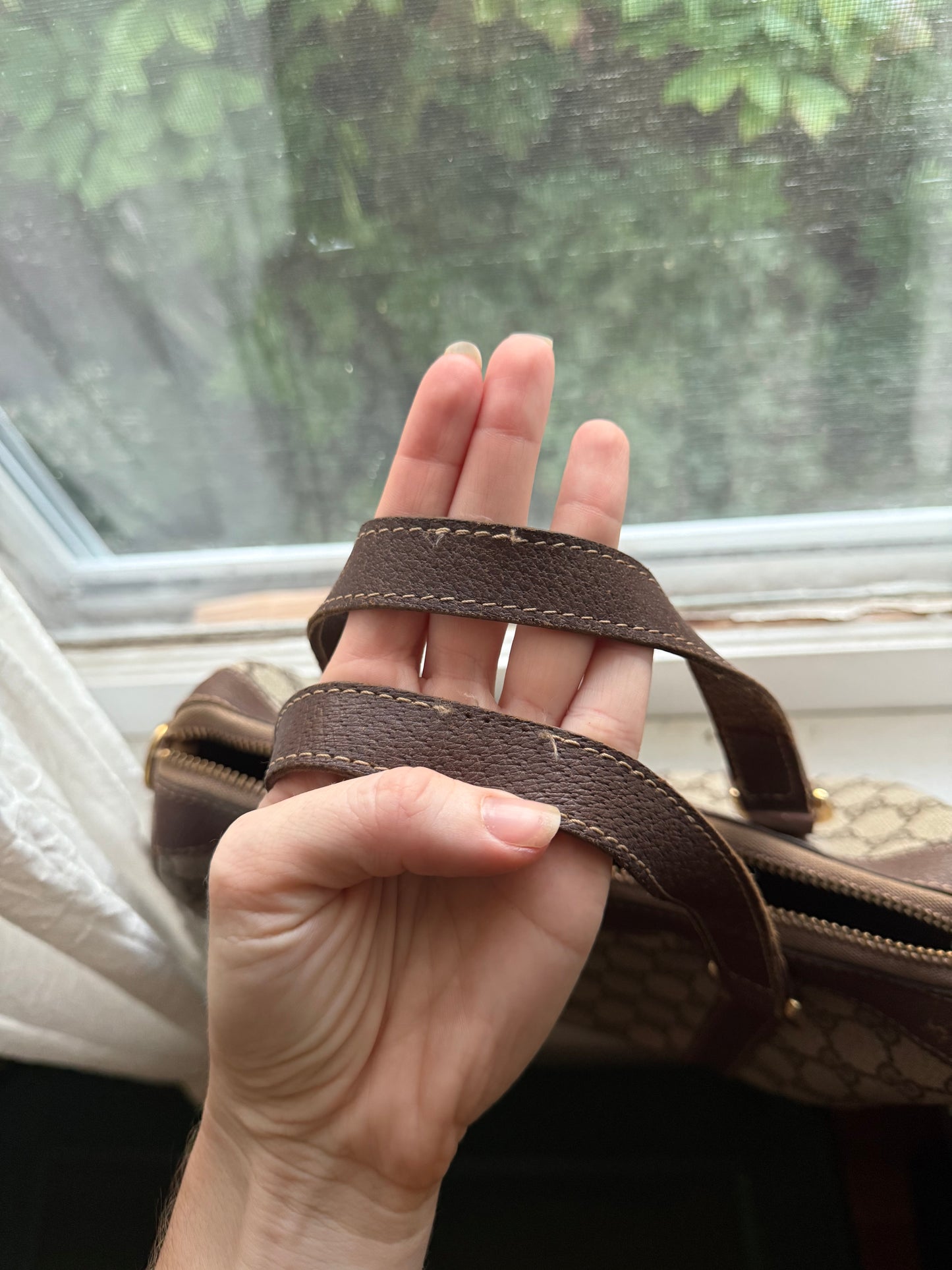 1970s/1980s Gucci GG Monogram Boston Bag
