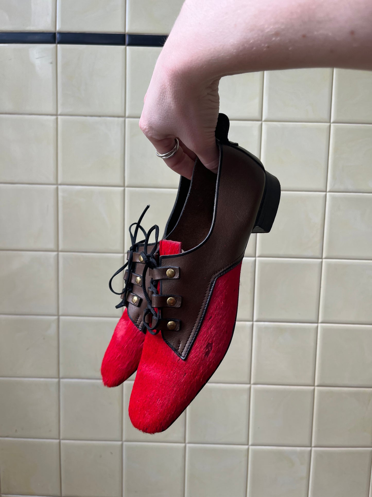 1970s Beehive Brand Hair on Hide Shoes Size 7