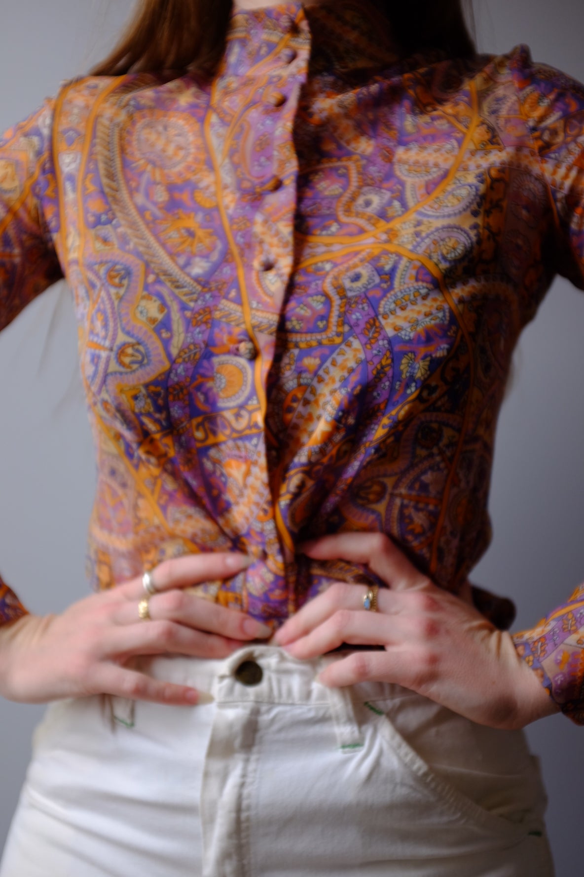 1970’s All Over Print Paisley Blouse S
