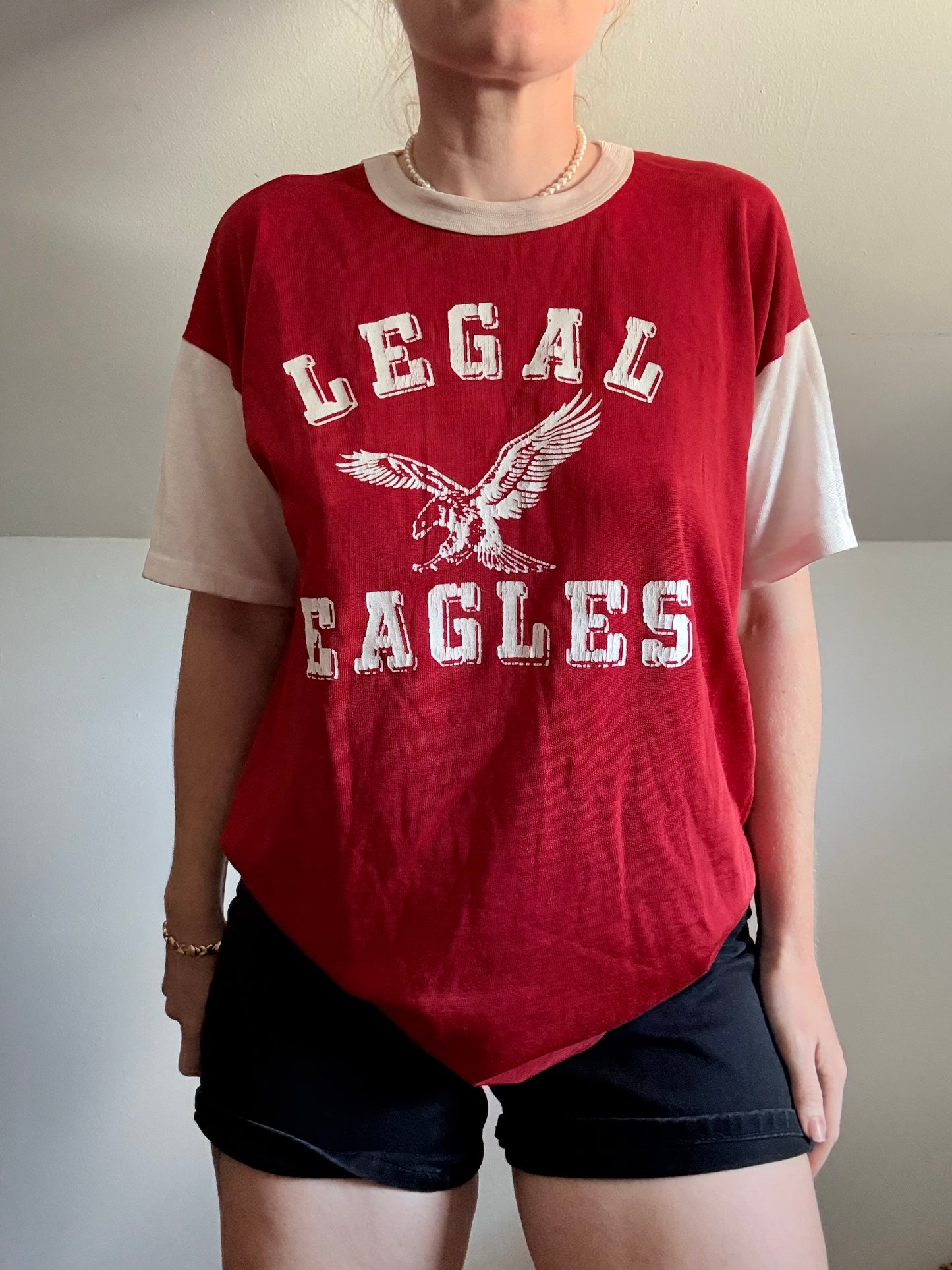 1960s/1970s Legal Eagles Red Jersey Tee L
