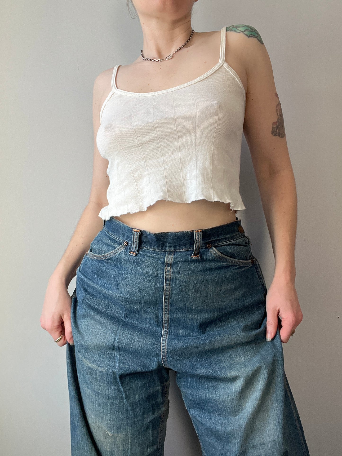 Vintage 1940s 1950s Side Zip Jeans 28”