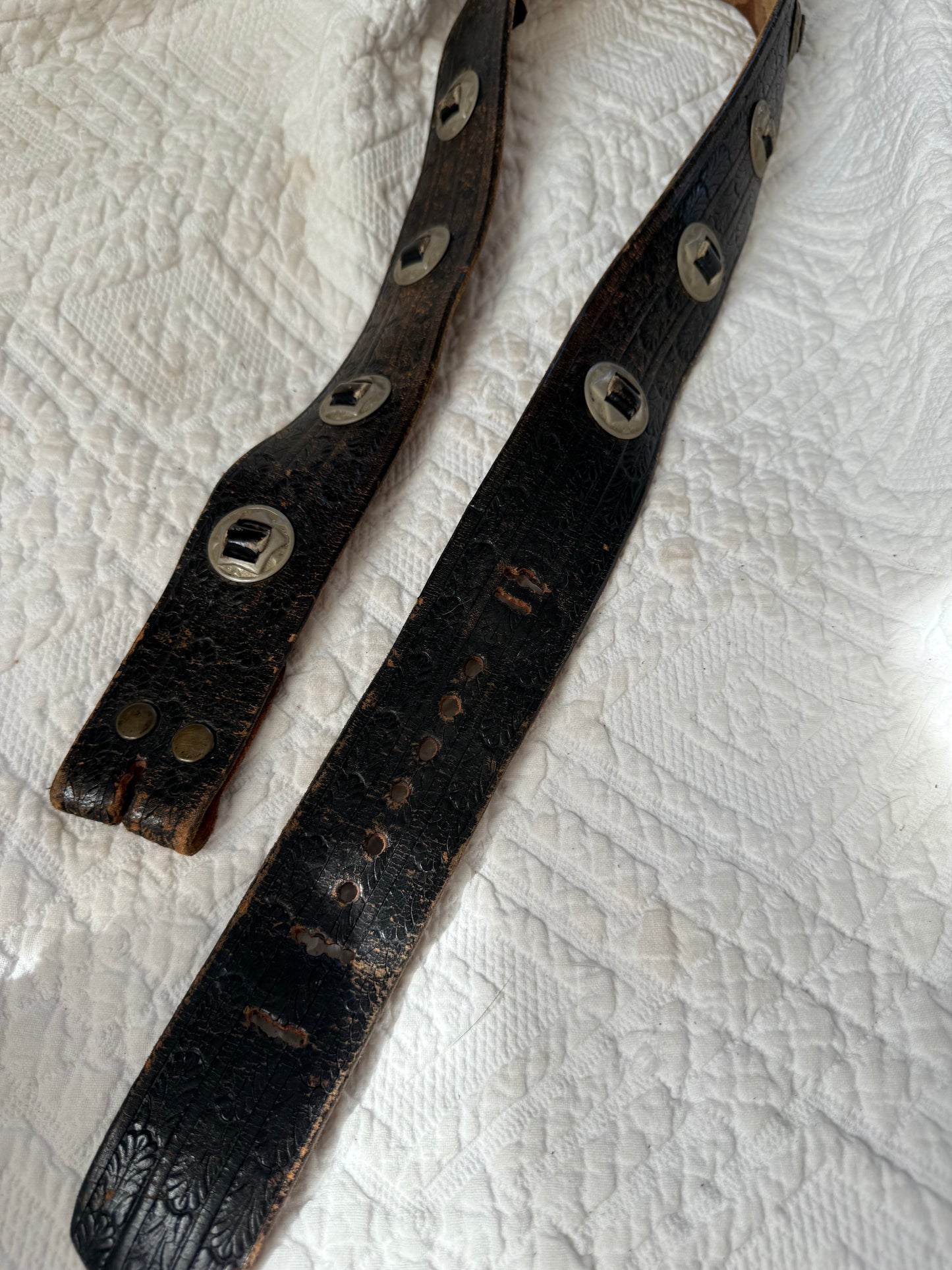 Vintage Leather Concho Belt