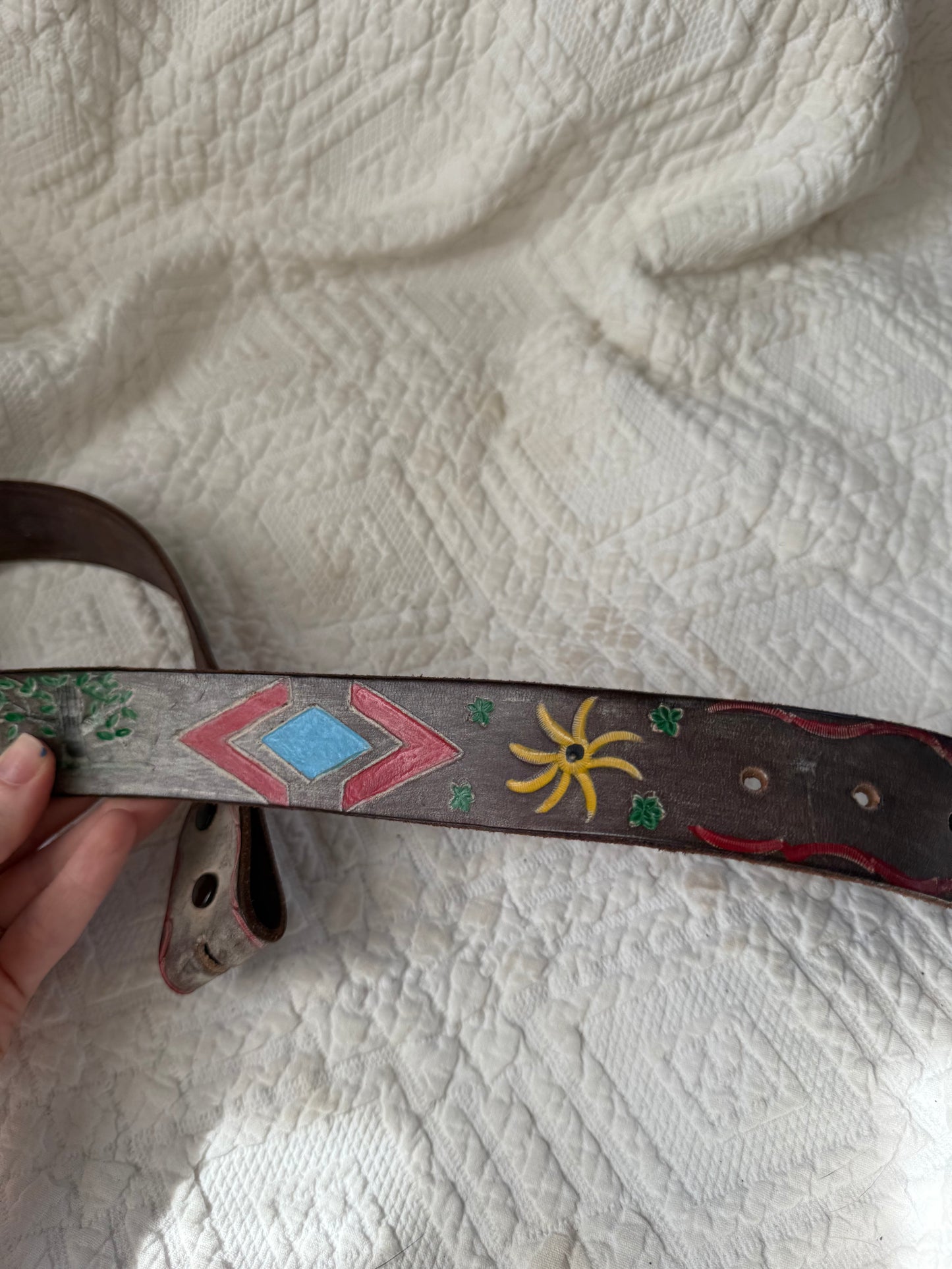1970s Mushroom Leather Belt