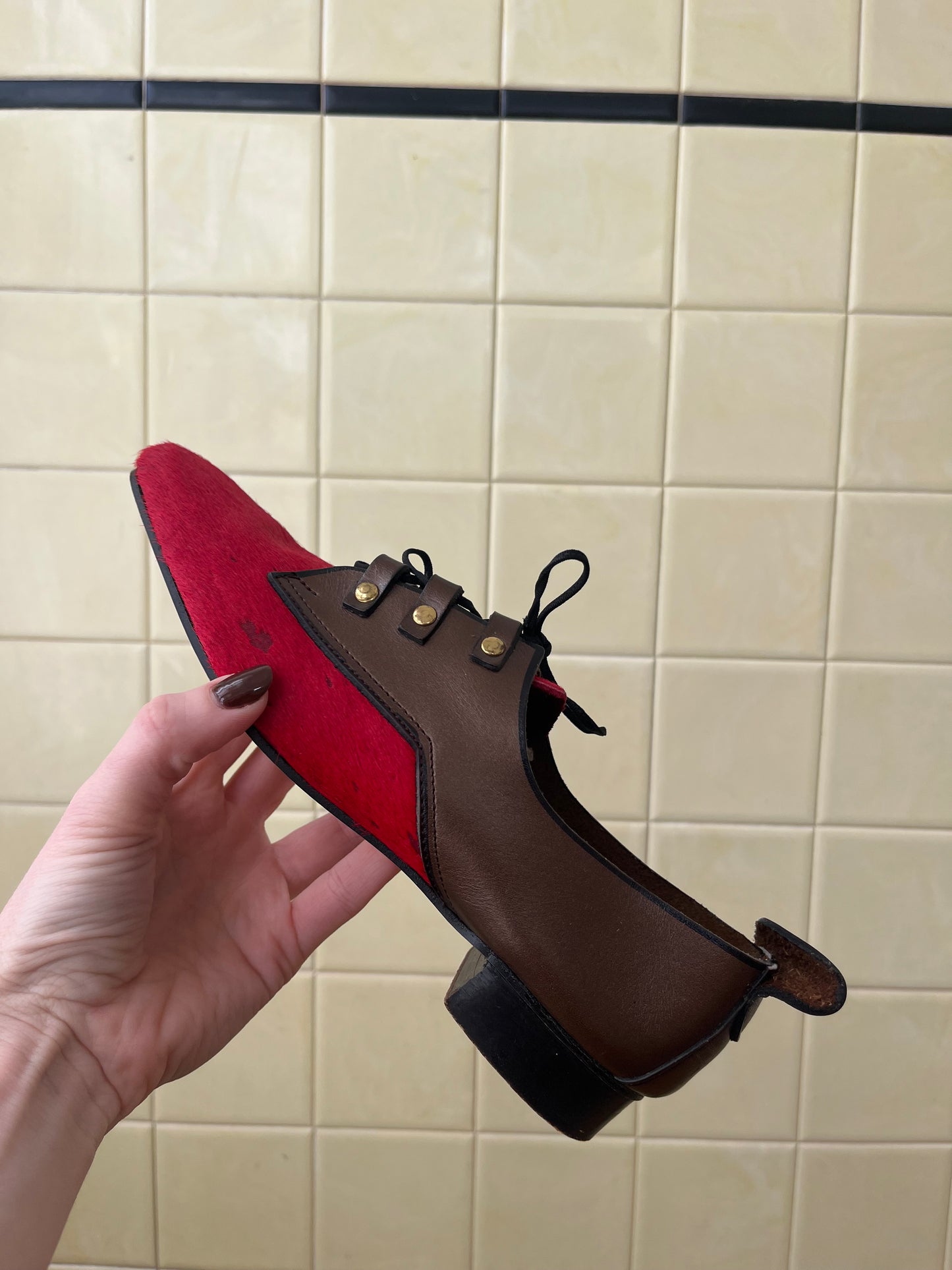1970s Beehive Brand Hair on Hide Shoes Size 7