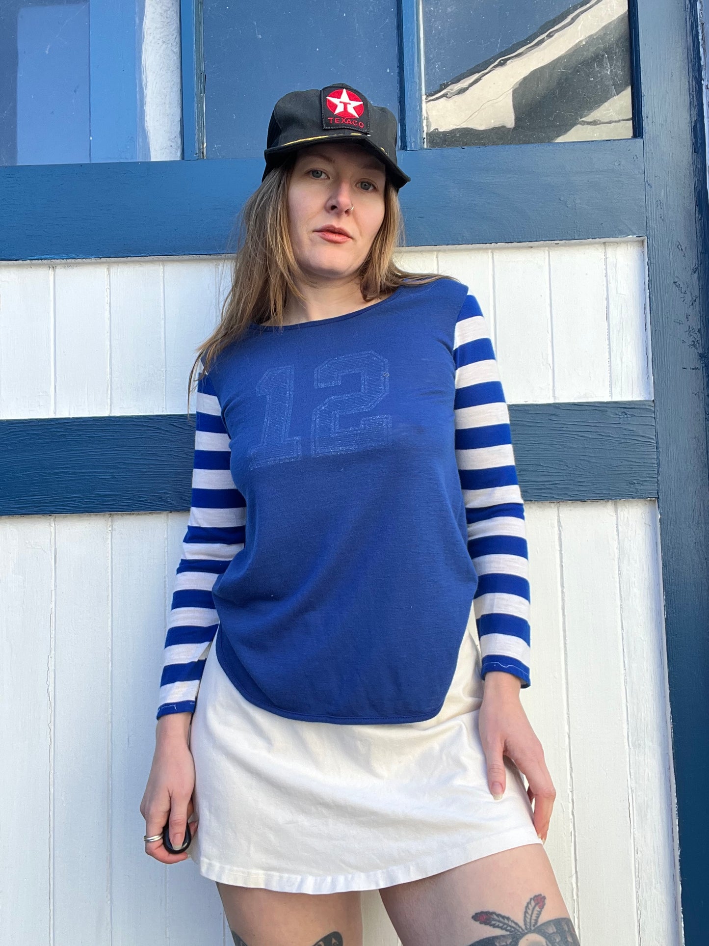1960s Jersey Striped Sleeves S/M