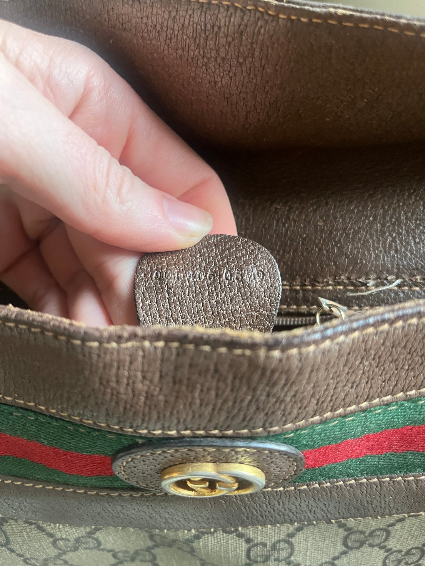 Authentic Vintage 1980s Gucci Stripes Crossbody Bag