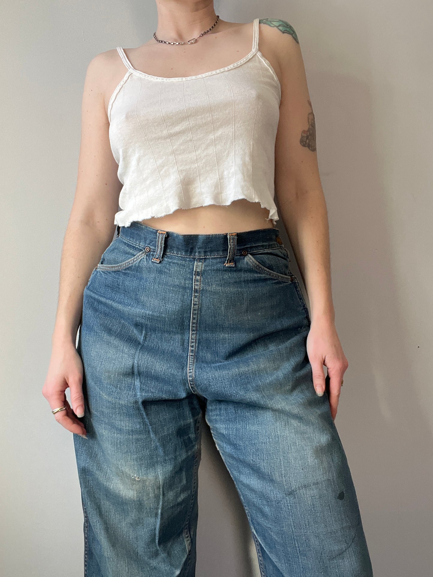 Vintage 1940s 1950s Side Zip Jeans 28”