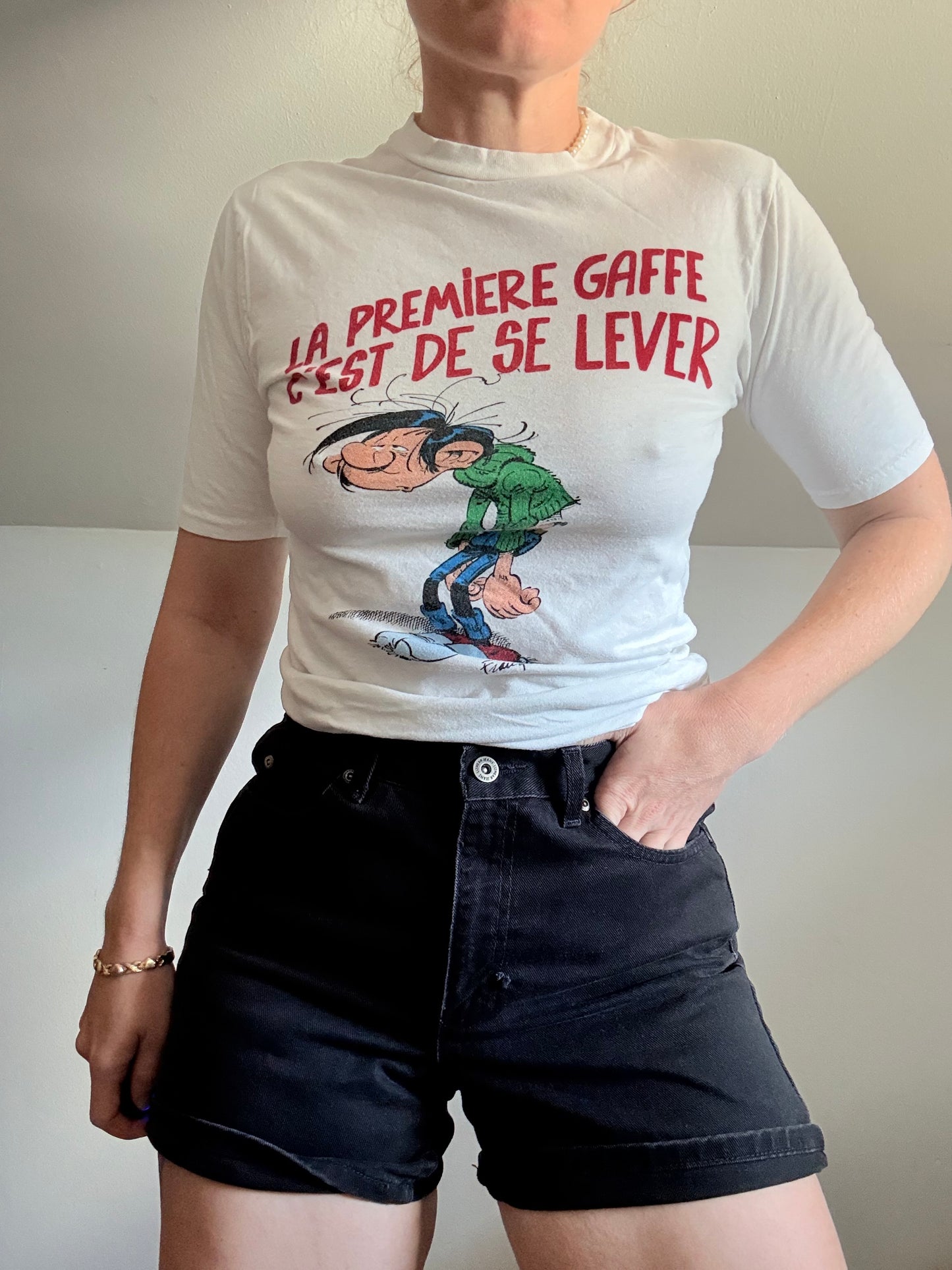 Gaston Lagaffe Comic Strip Tee 1970s S/M