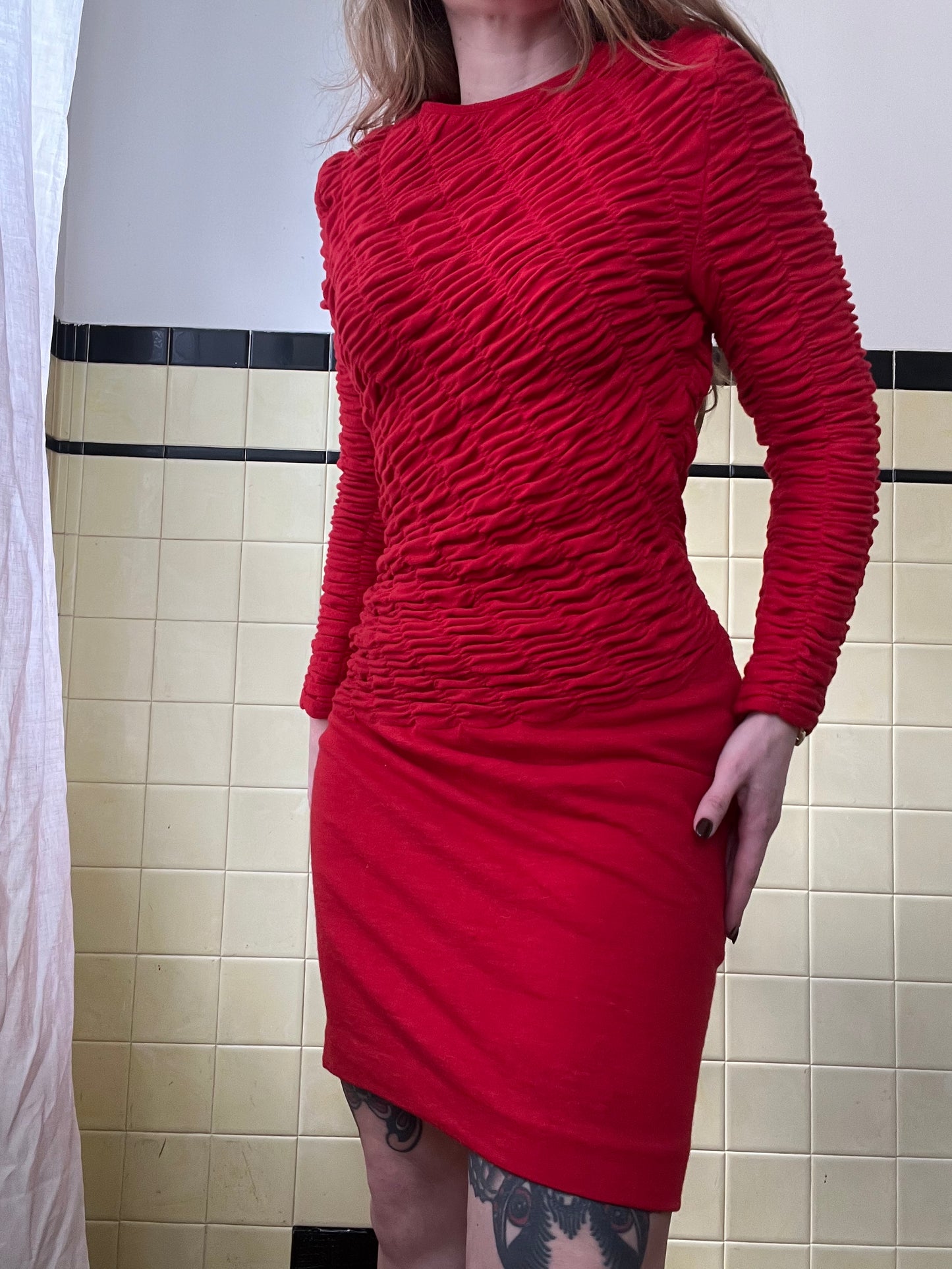 1960's Louis Feraud Designer Red Dress