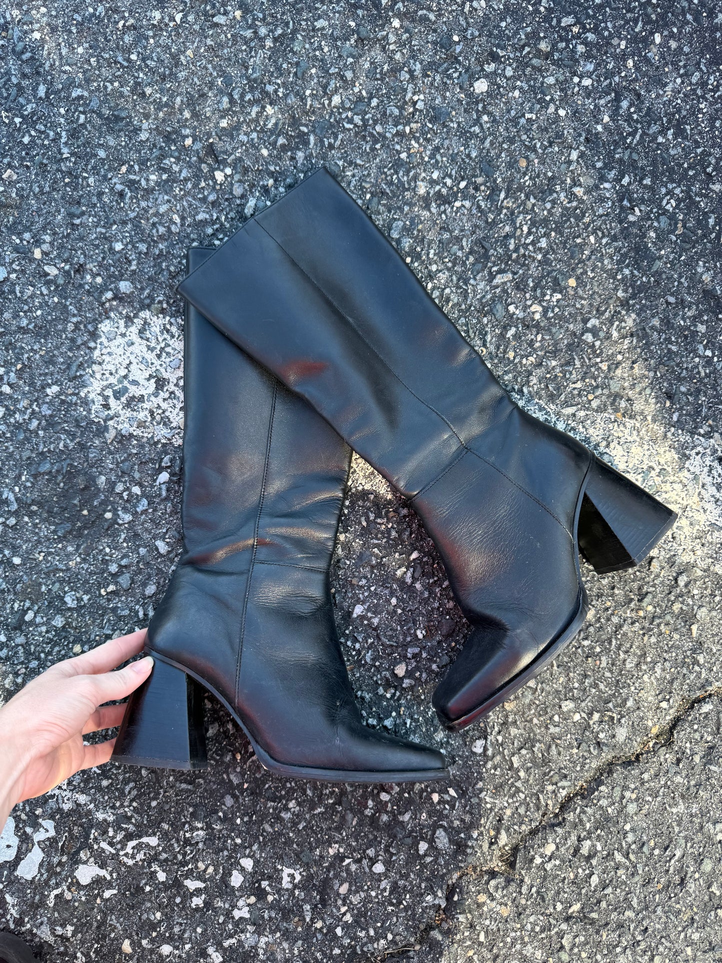 Black Leather Tall Boots Amazing!