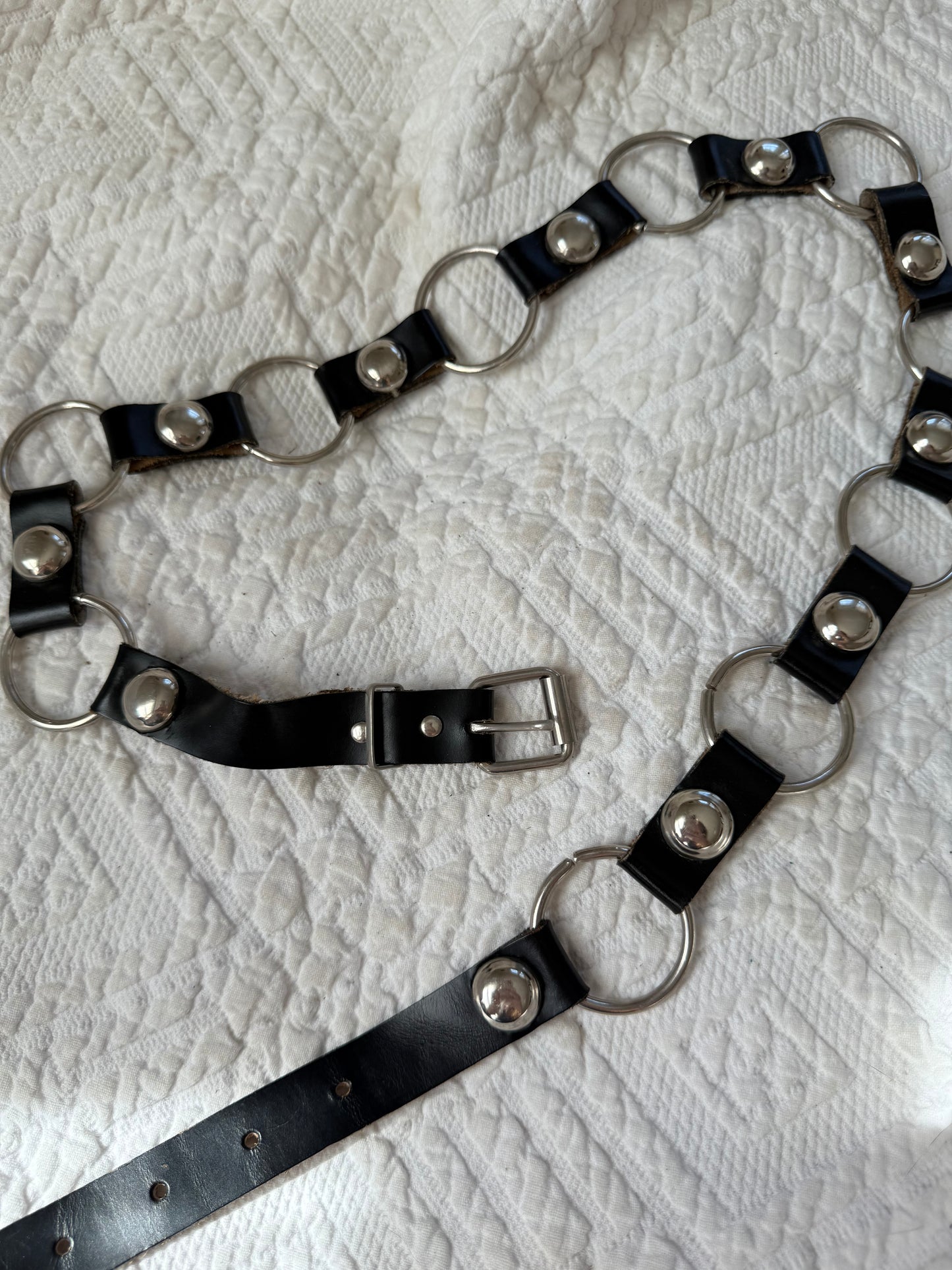 Leather and O-Rings Black Belt