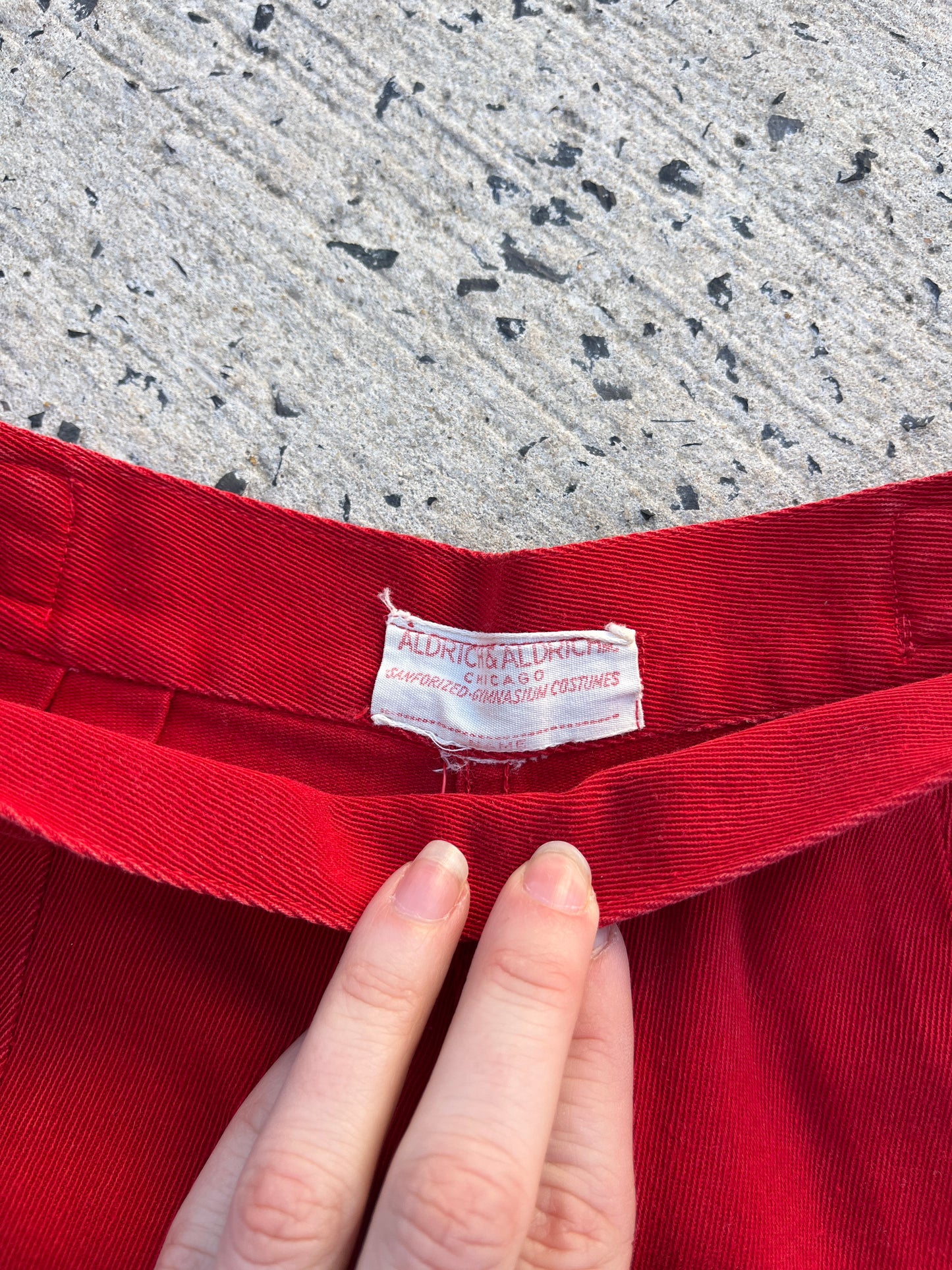 1940s Sanforized Red Side Snap Shorts 25”/26”