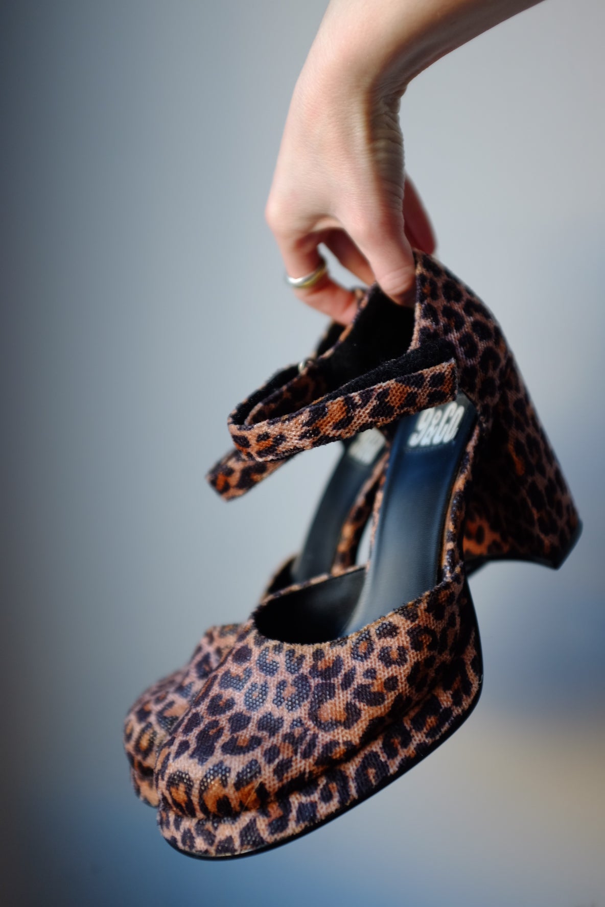 1990s Leopard Chunky Platform Heels 8.5