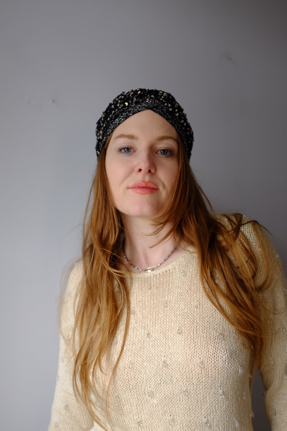1970’s Black Sequined Turban