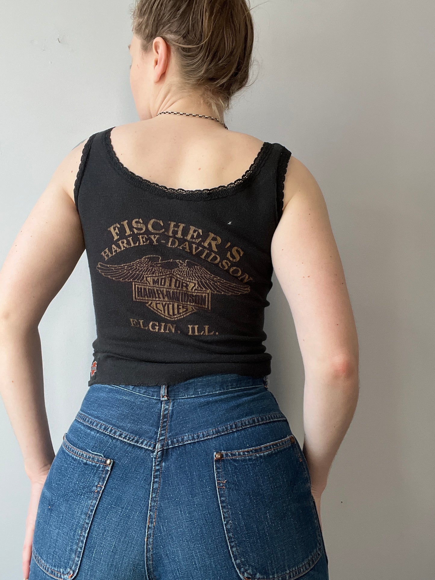 Vintage Harley Davidson Roses Tank S