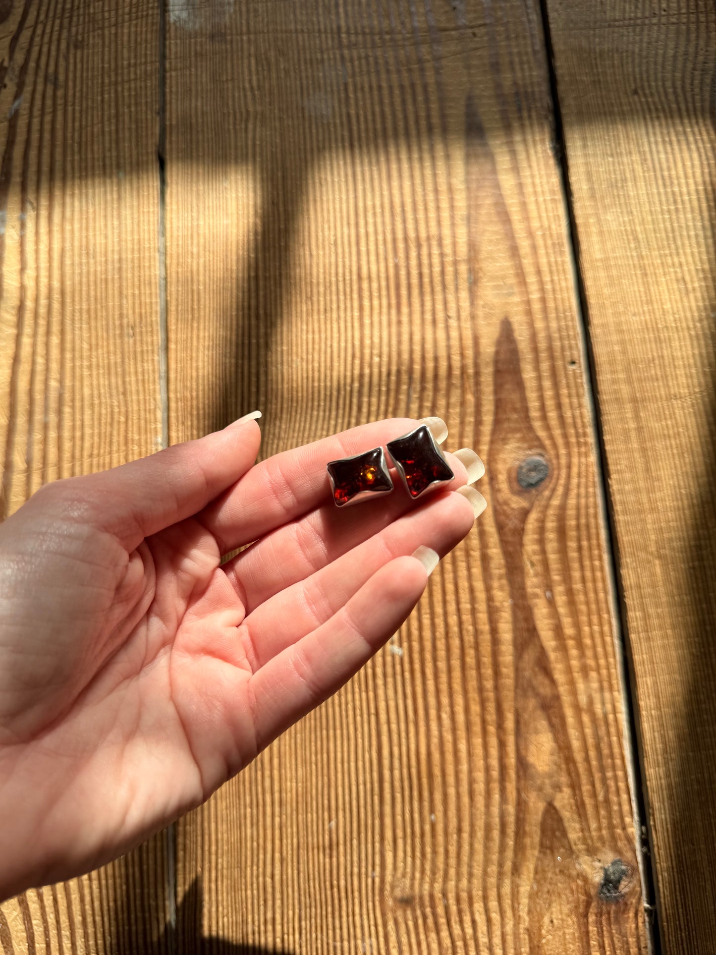 925 Silver & Amber Earrings