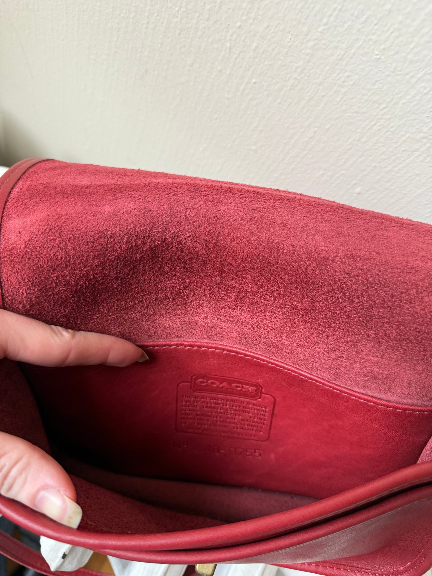 Made in USA Red Convertible Clutch Coach Bag