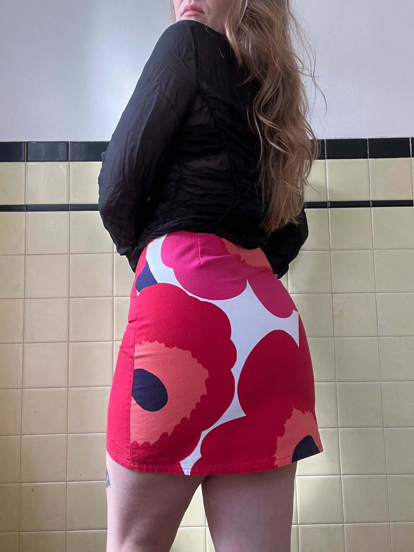 1990s/Y2K Marimekko Cotton Mini Skirt S/M
