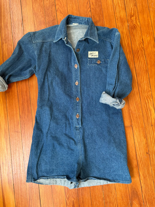 1980s Cotton Denim Romper