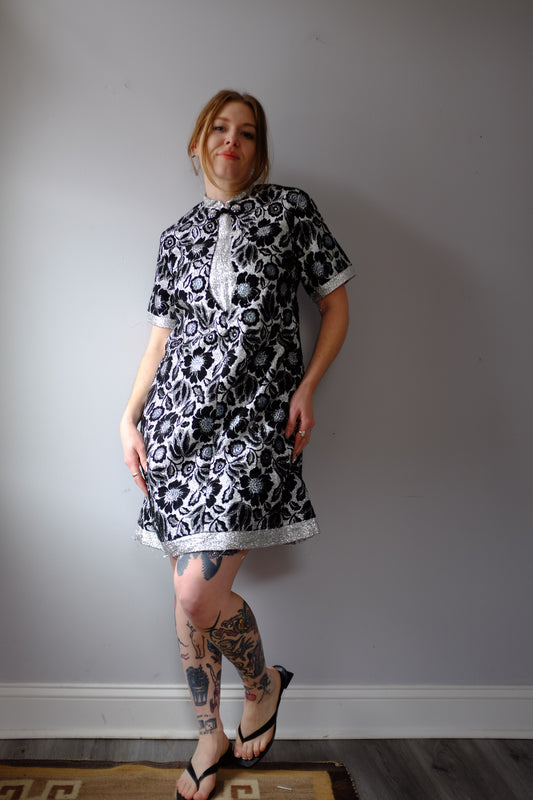 1960’s Mod GoGo Brocade Floral Dress