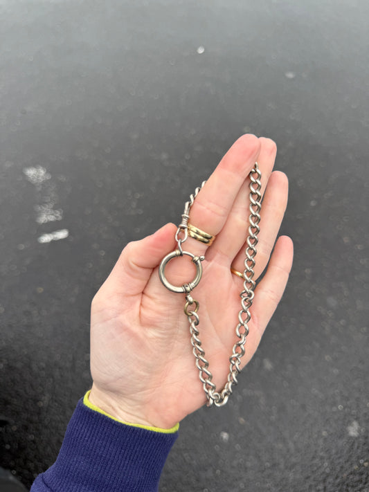 Antique Watch Chain with Big O Ring