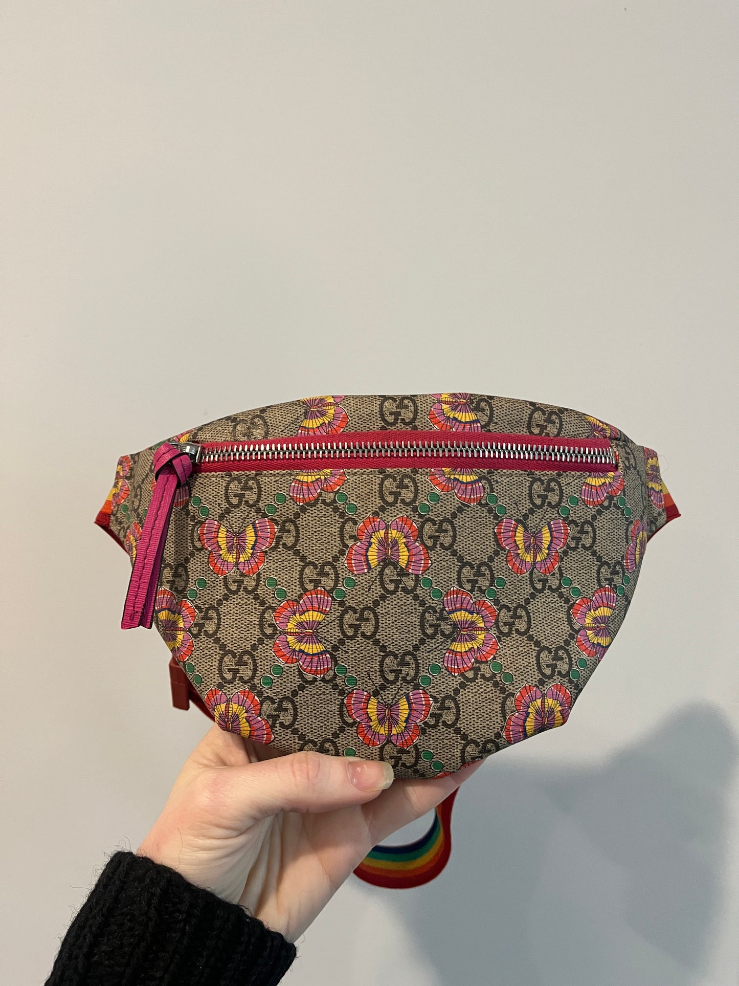 Authentic Gucci Monogram Butterfly Belt Bag