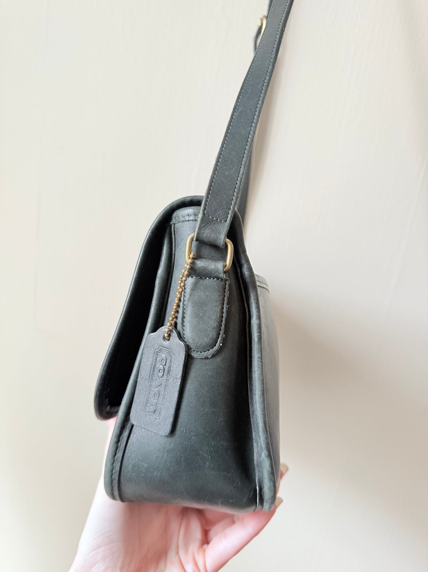 Vintage Coach City Bag Dark Green Crossbody