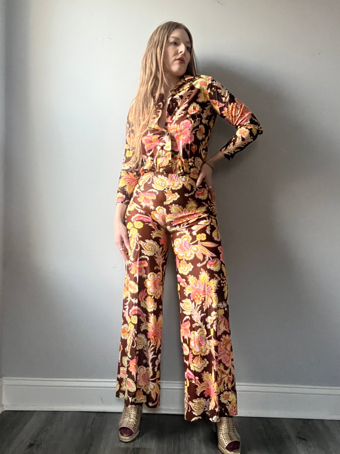 1970s 2 Piece Floral Set