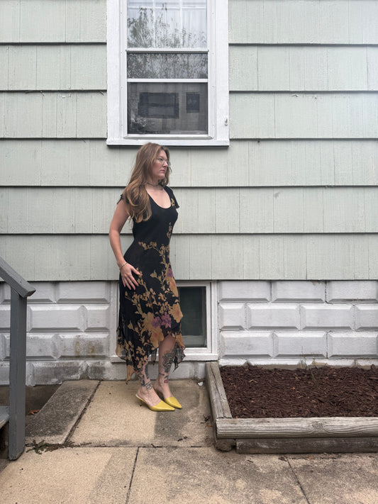 100% Silk Floral Silk Dress