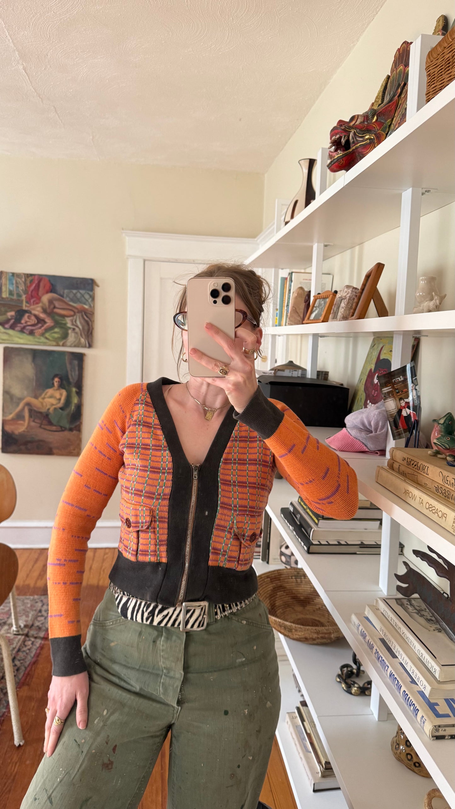 Betsey Johnson Alley Cat Orange Sweater