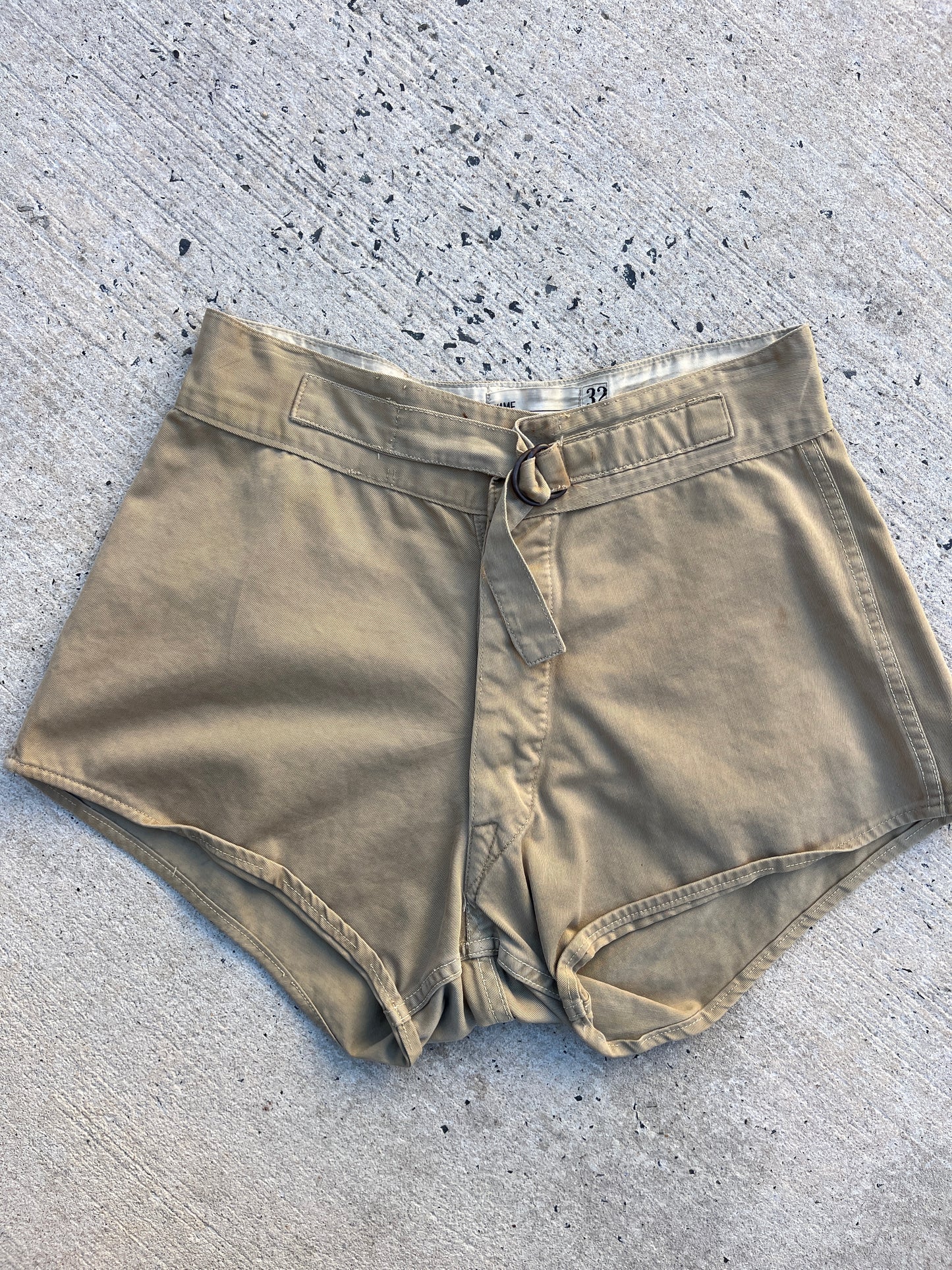 1950s Tan Belted Shorts 26”-30”