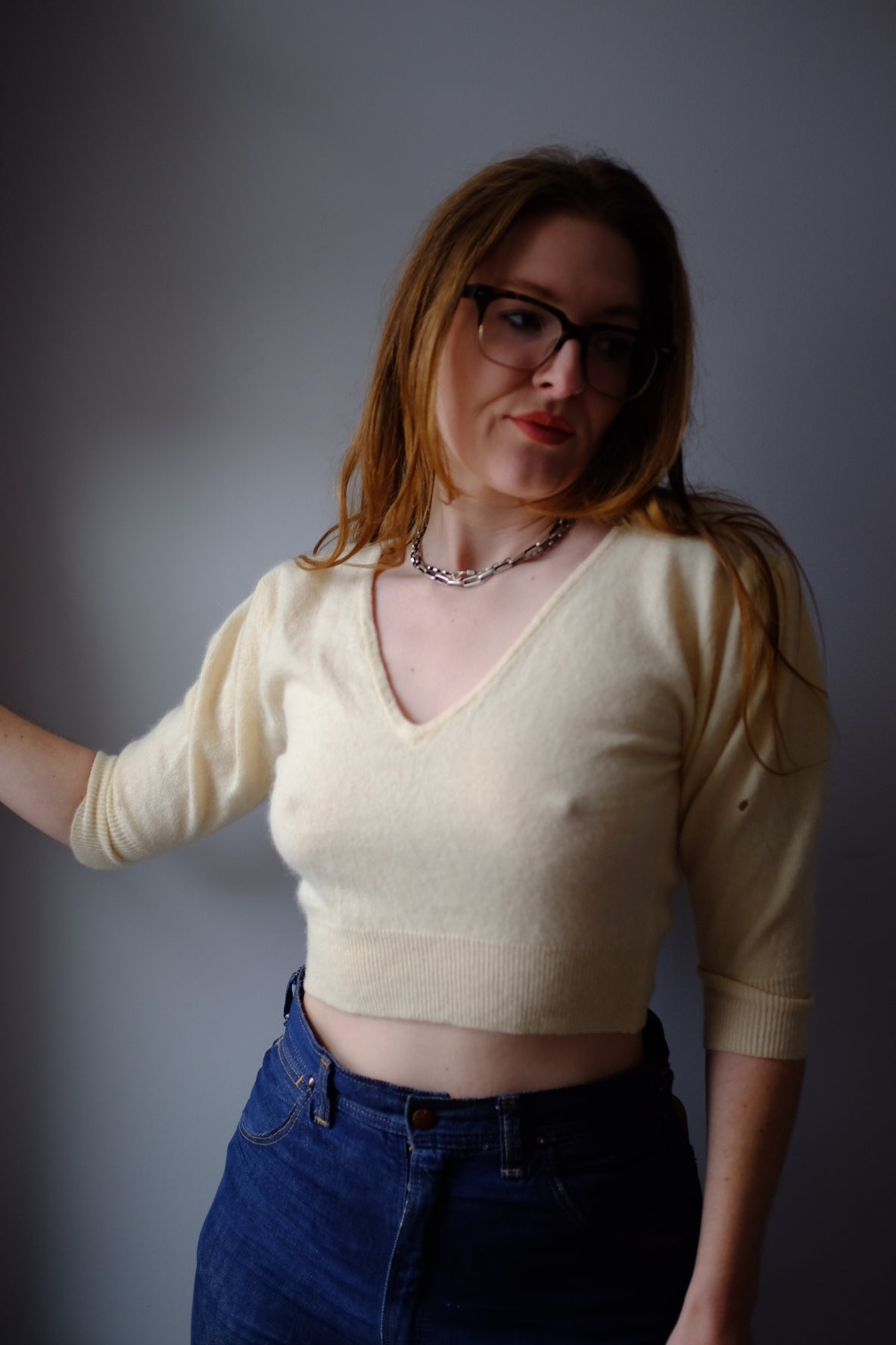 1950’s Cashmere Cream Sweater S