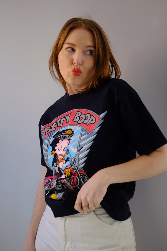 1980s Betty Boop Motorcycle Mama Tee M