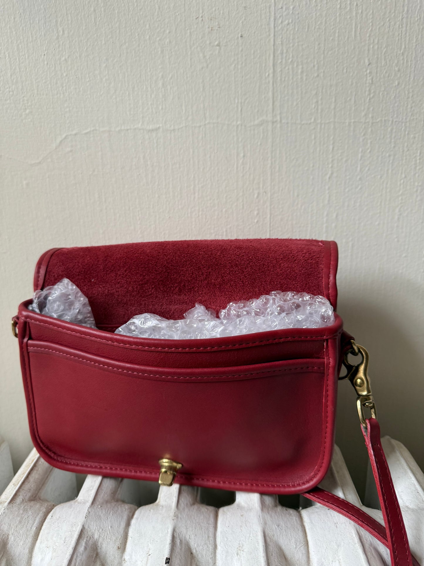 Made in USA Red Convertible Clutch Coach Bag