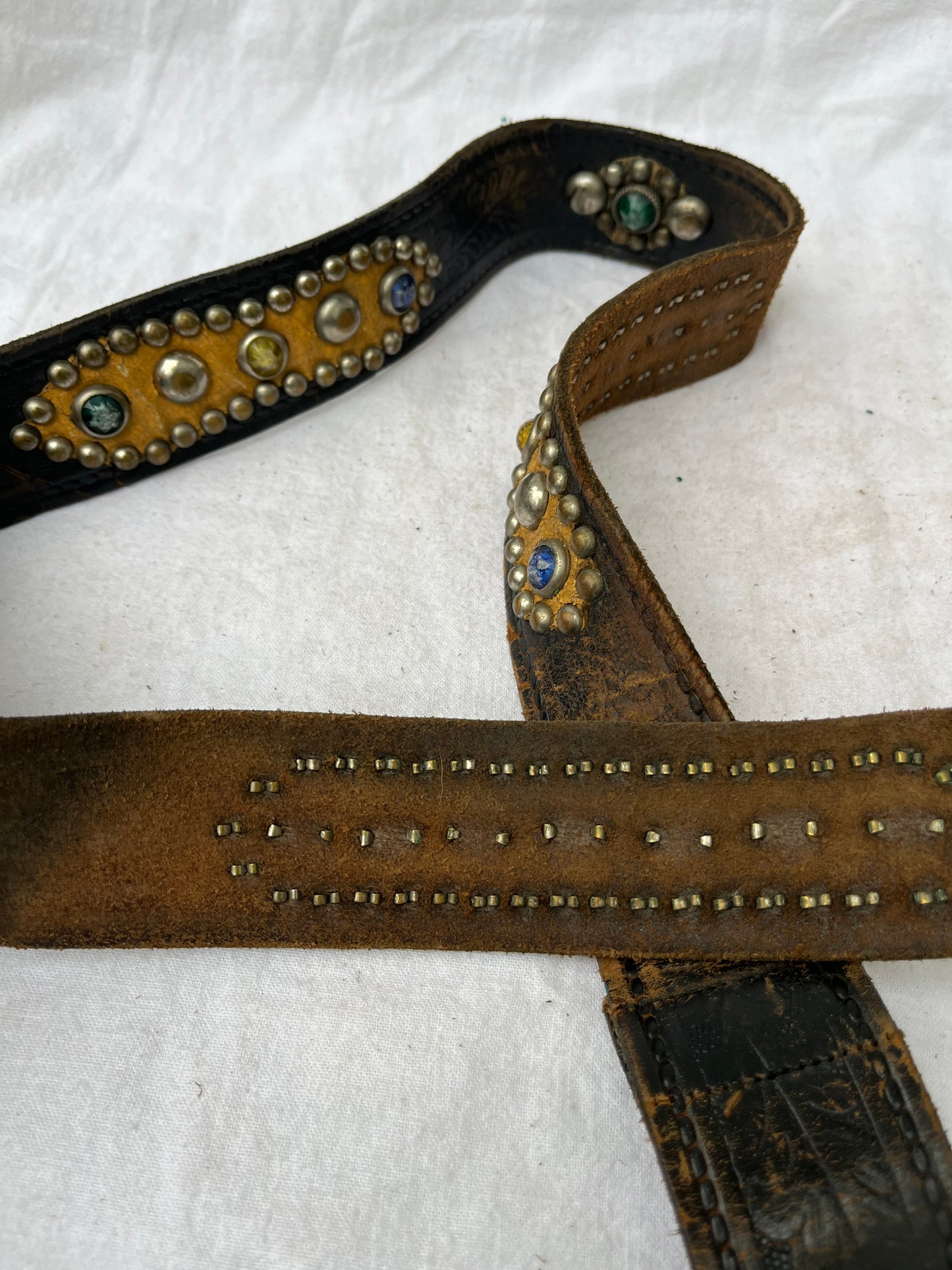 1950s Studded and Jeweled Western Belt 34”-39”