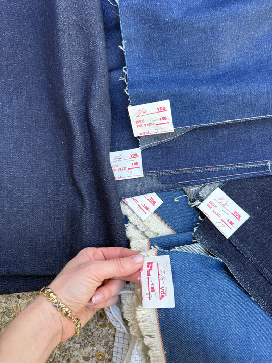Lot of Vintage Denim Fabric
