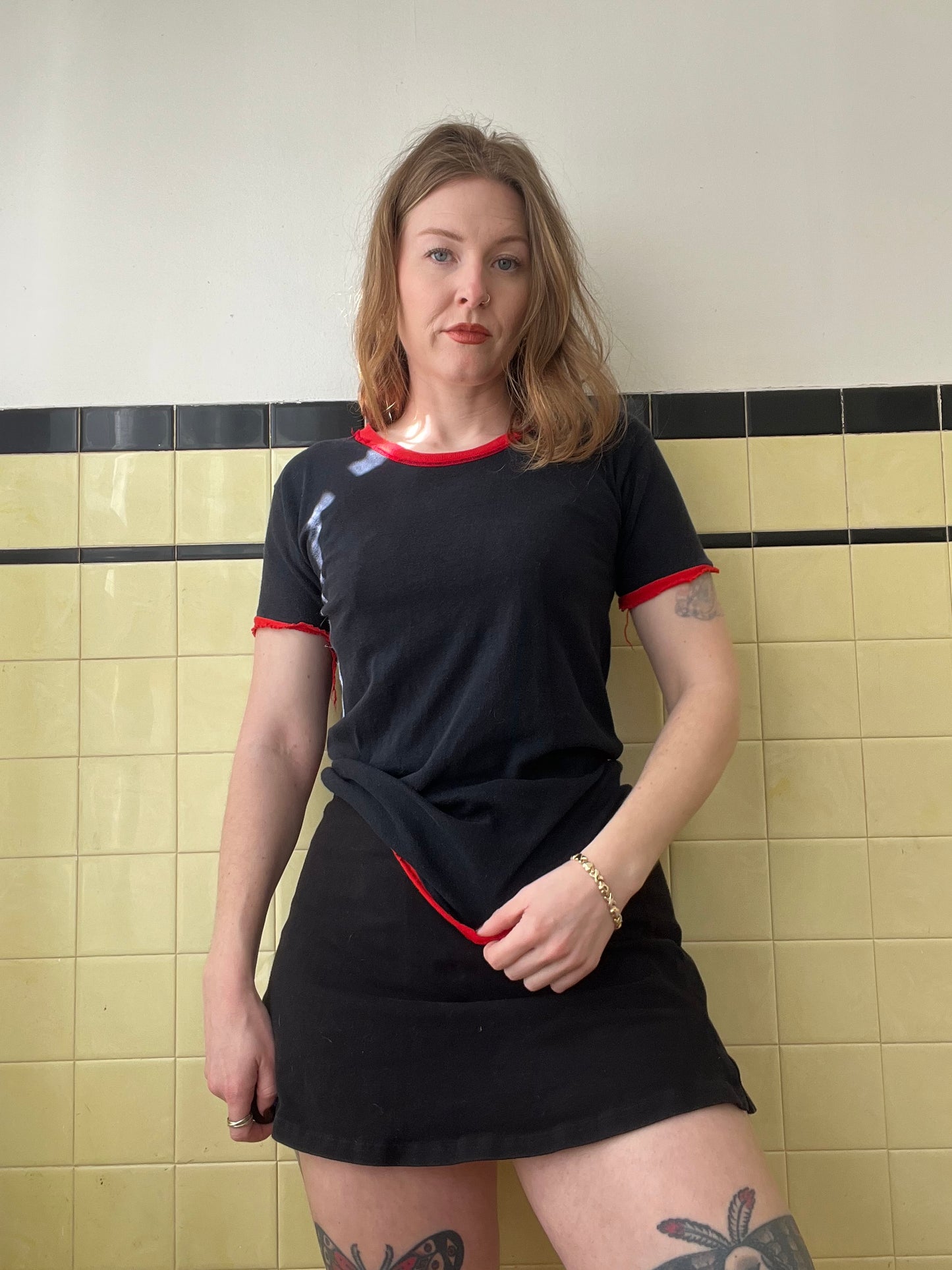 1970s/1980s Black Cotton Jersey #2 S/M